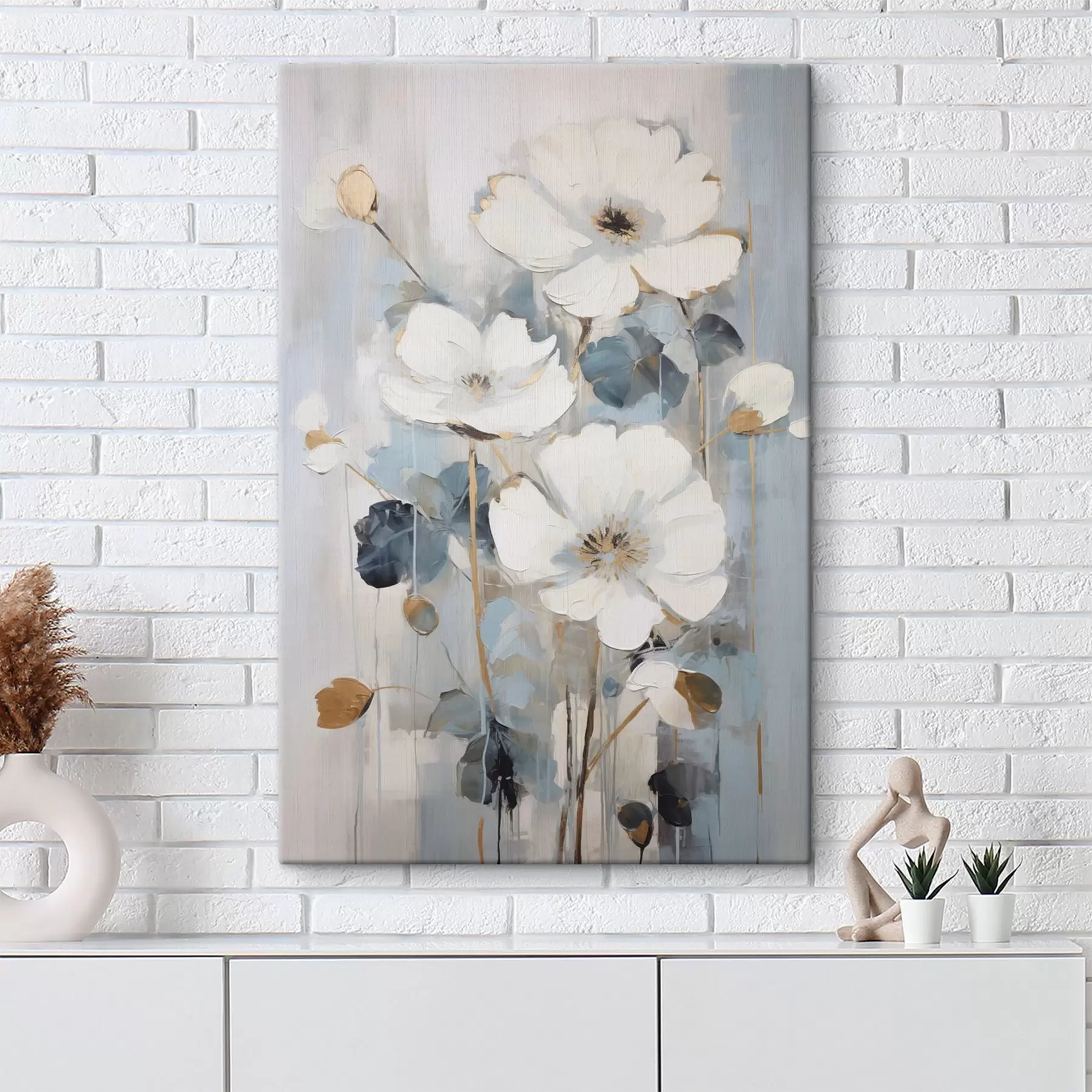 Wandbilder Abstrakte Blumenimitation einer Malerei s49074
