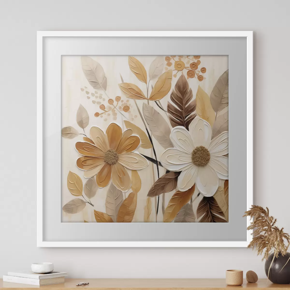 Poster Stilisierte Blumen, gemalt im Stil eines Gemäldes f49072
