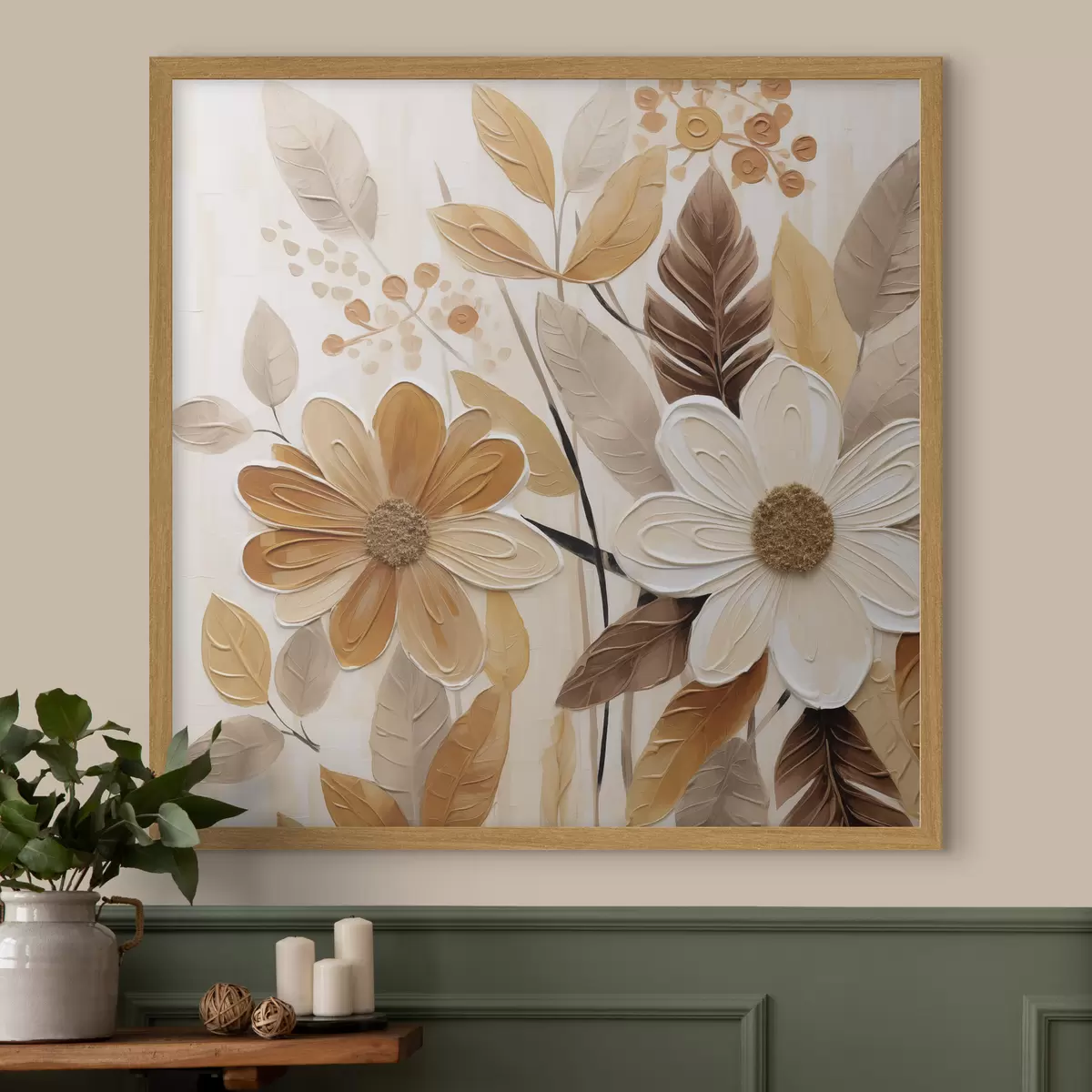 Poster Stilisierte Blumen, gemalt im Stil eines Gemäldes f49072