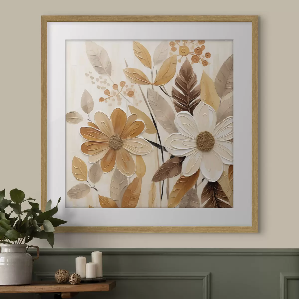 Poster Stilisierte Blumen, gemalt im Stil eines Gemäldes f49072