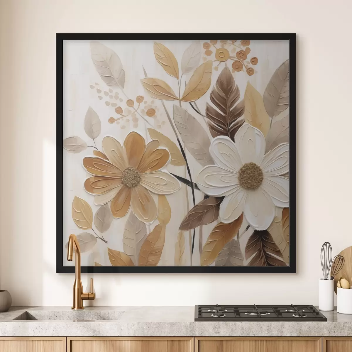 Poster Stilisierte Blumen, gemalt im Stil eines Gemäldes f49072