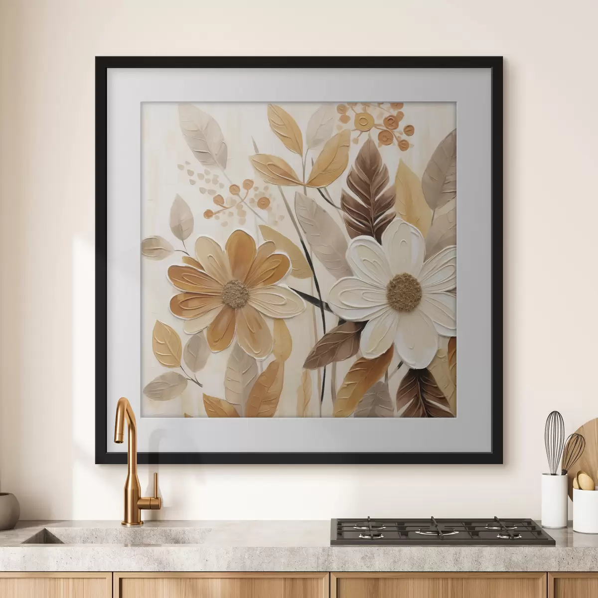 Poster Stilisierte Blumen, gemalt im Stil eines Gemäldes f49072