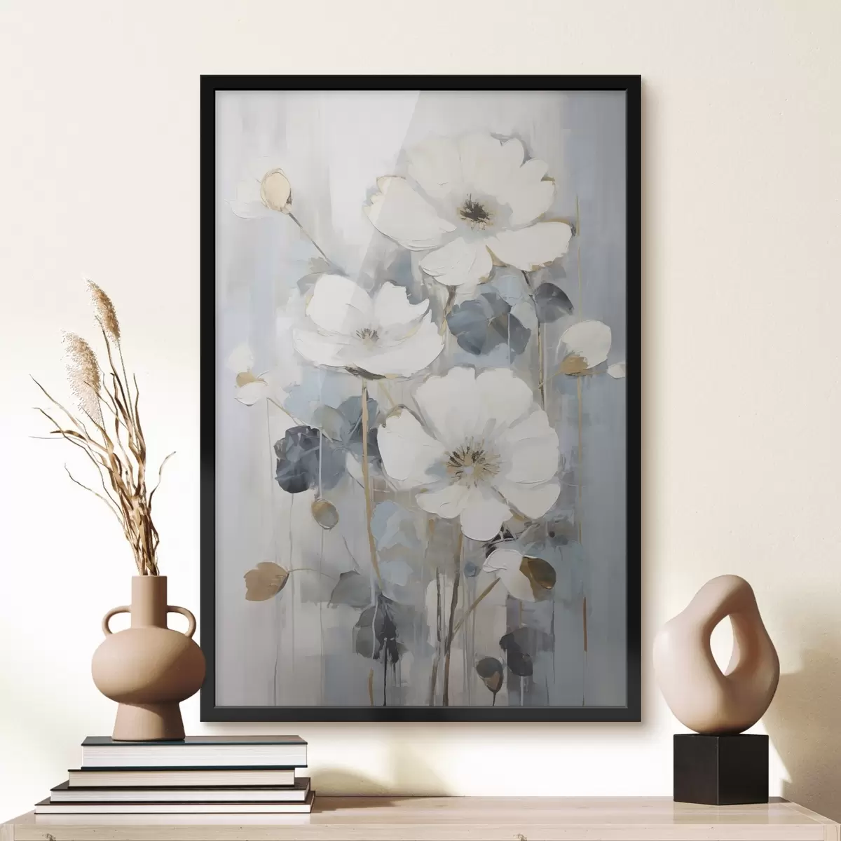 Poster Abstrakte Blumenimitation einer Malerei f49074