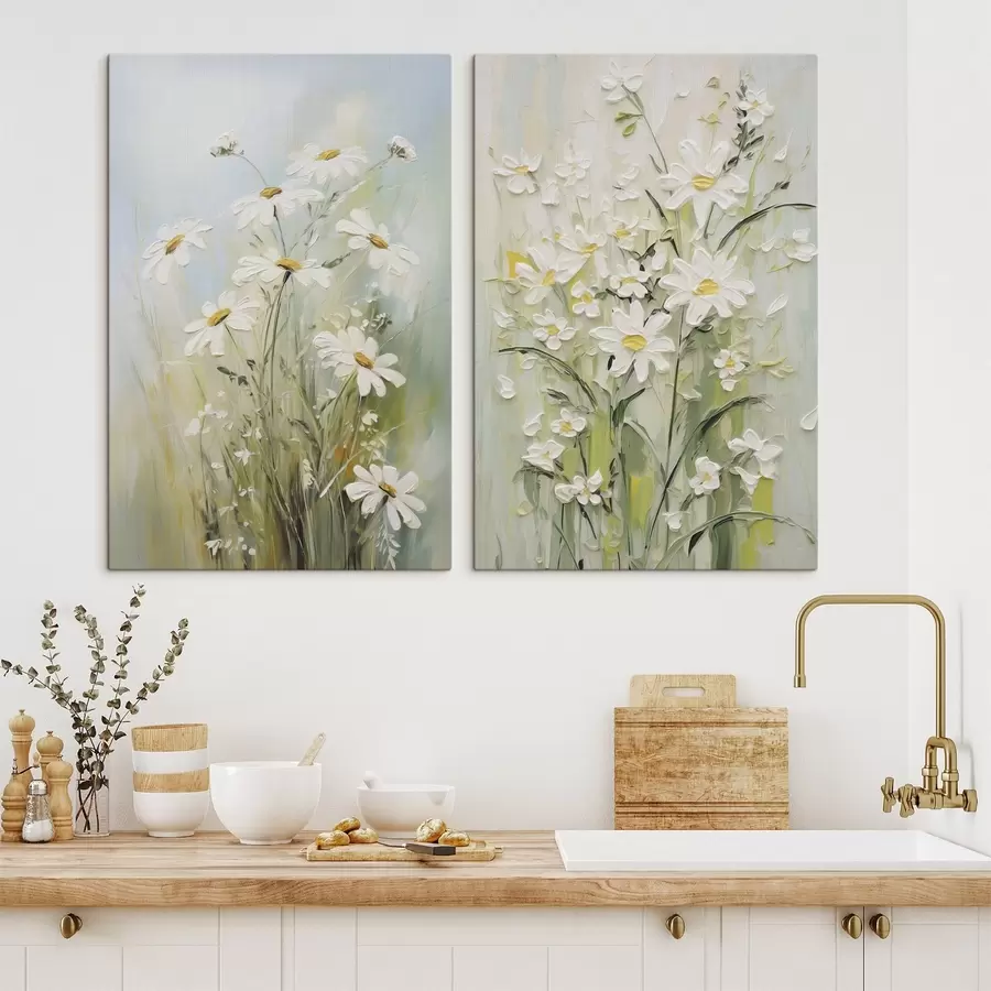 Wandbilder Zarte Gänseblümchen – eine Nachbildung eines Gemäldes m30447