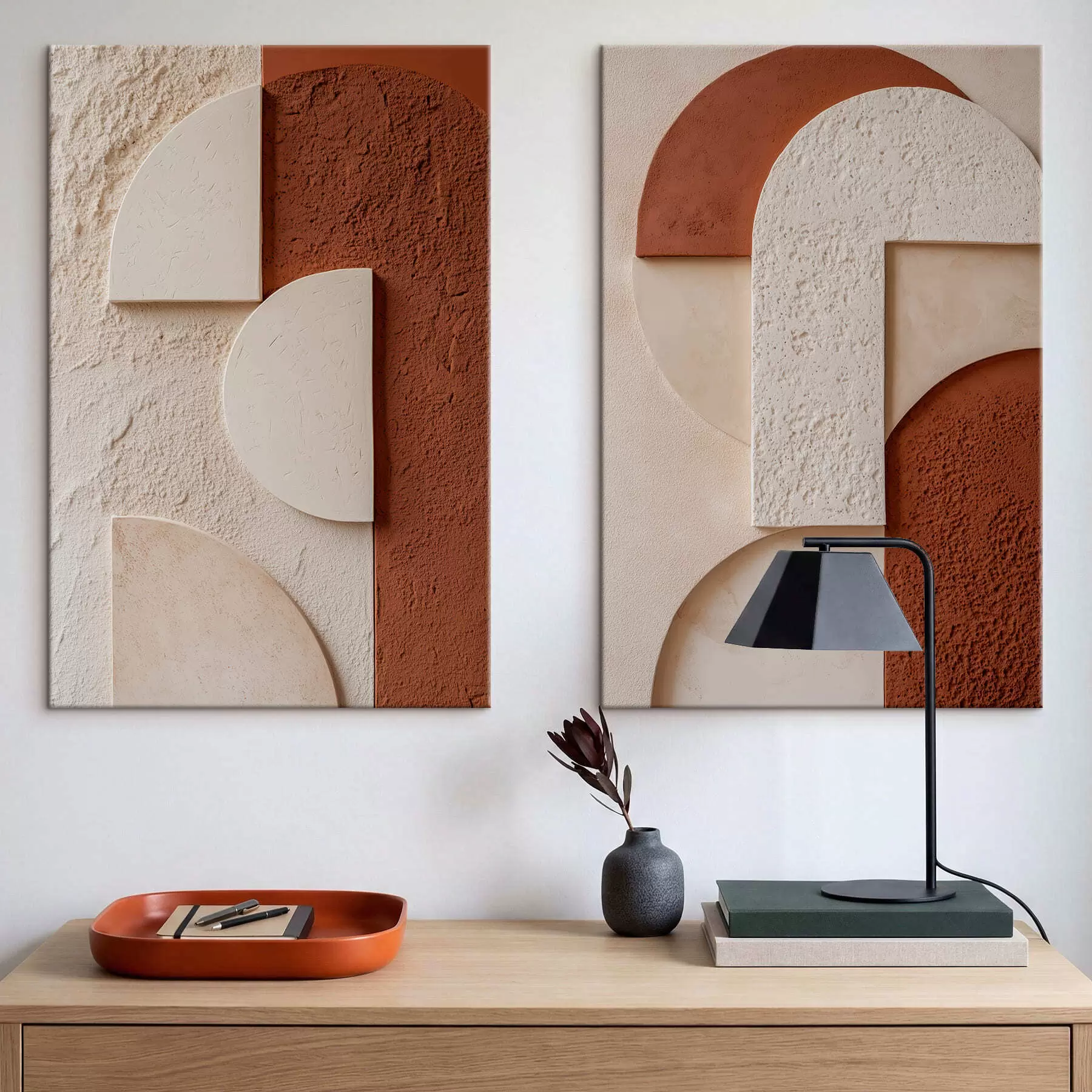 Wandbilder Geometrische Formen mit strukturiertem Relief m30487
