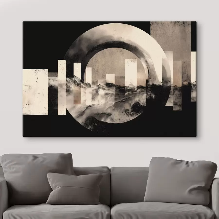 Wandbilder Geometrische Abstraktion mit Kreisen und Rechtecken s49183