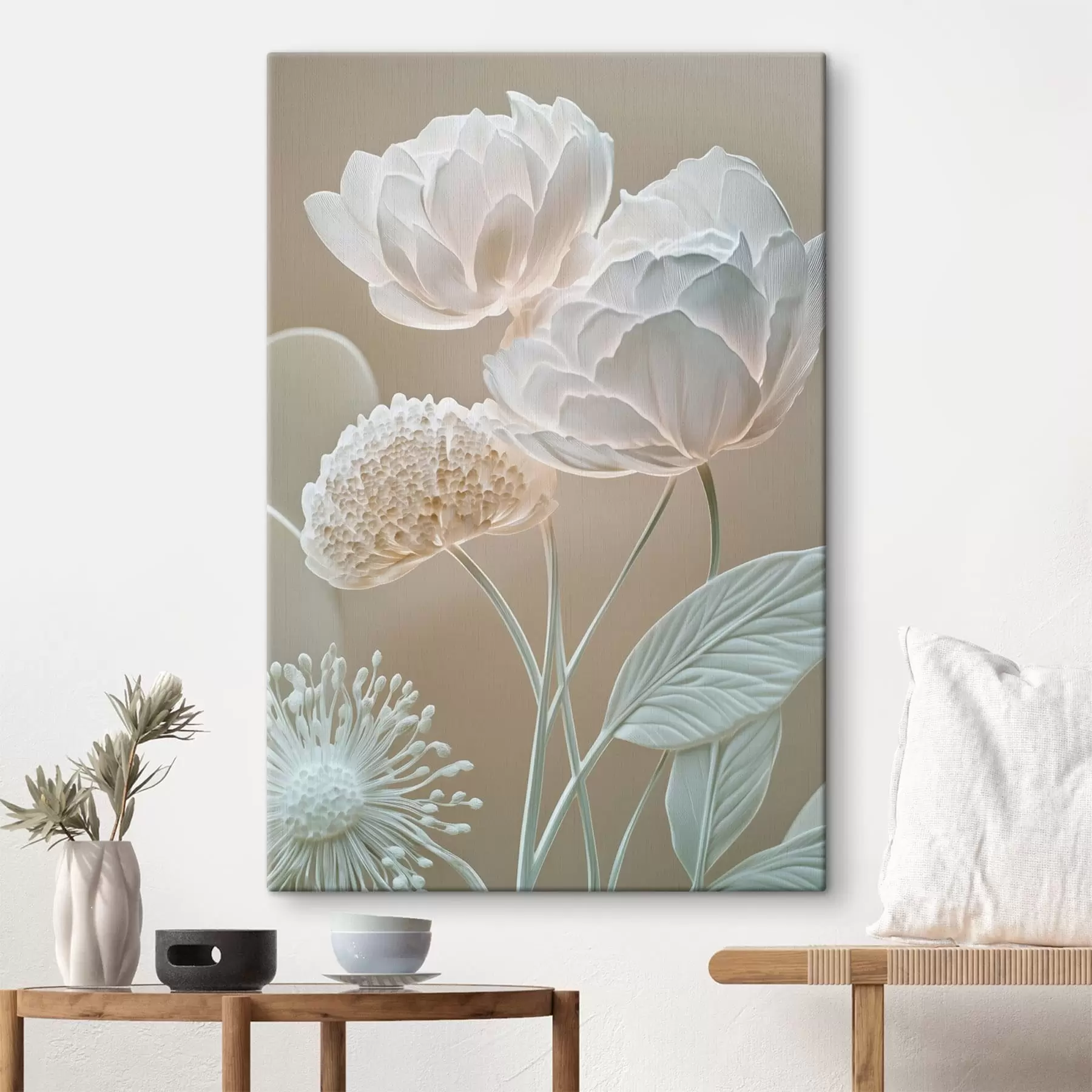 Wandbilder Helle Blüten mit zarter Blütenstruktur s49209