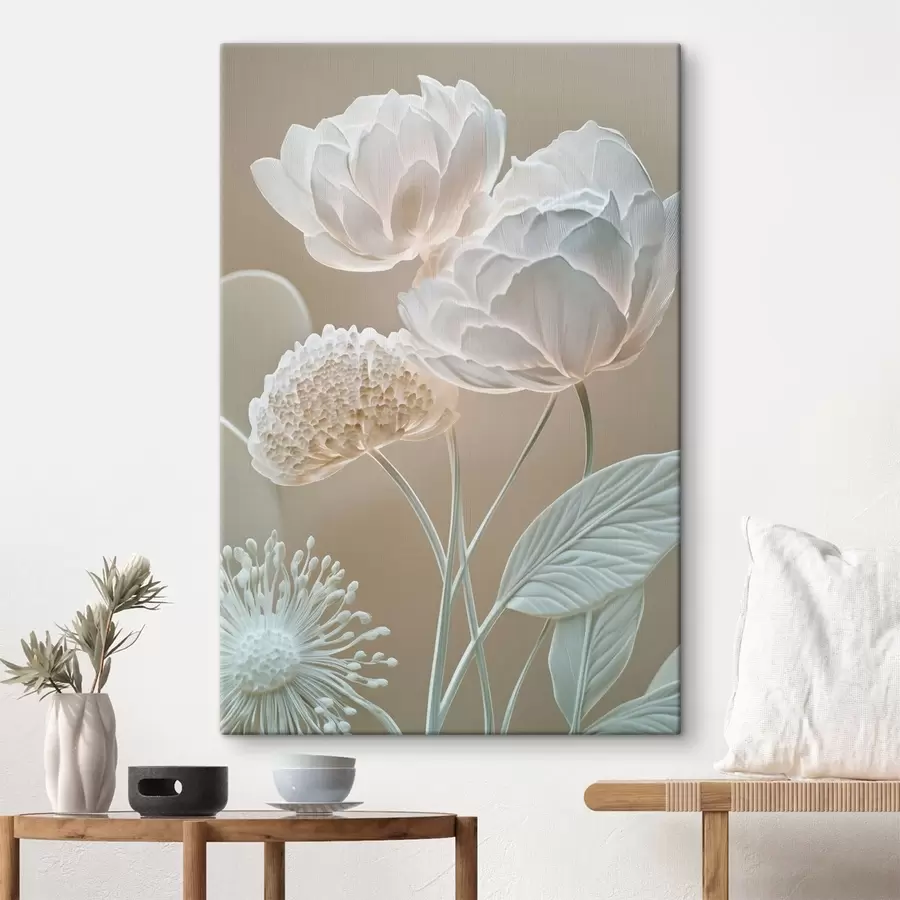 Wandbilder Helle Blüten mit zarter Blütenstruktur s49209