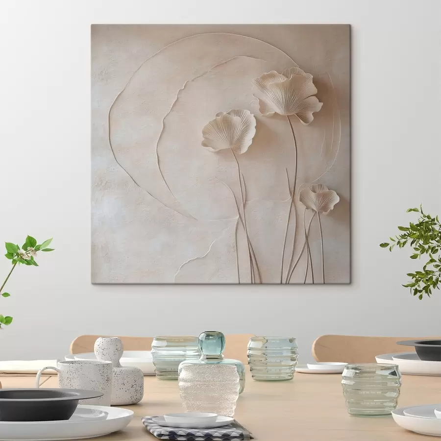 Wandbilder Schlichte Blumen vor einem leicht strukturierten Hintergrund s49211