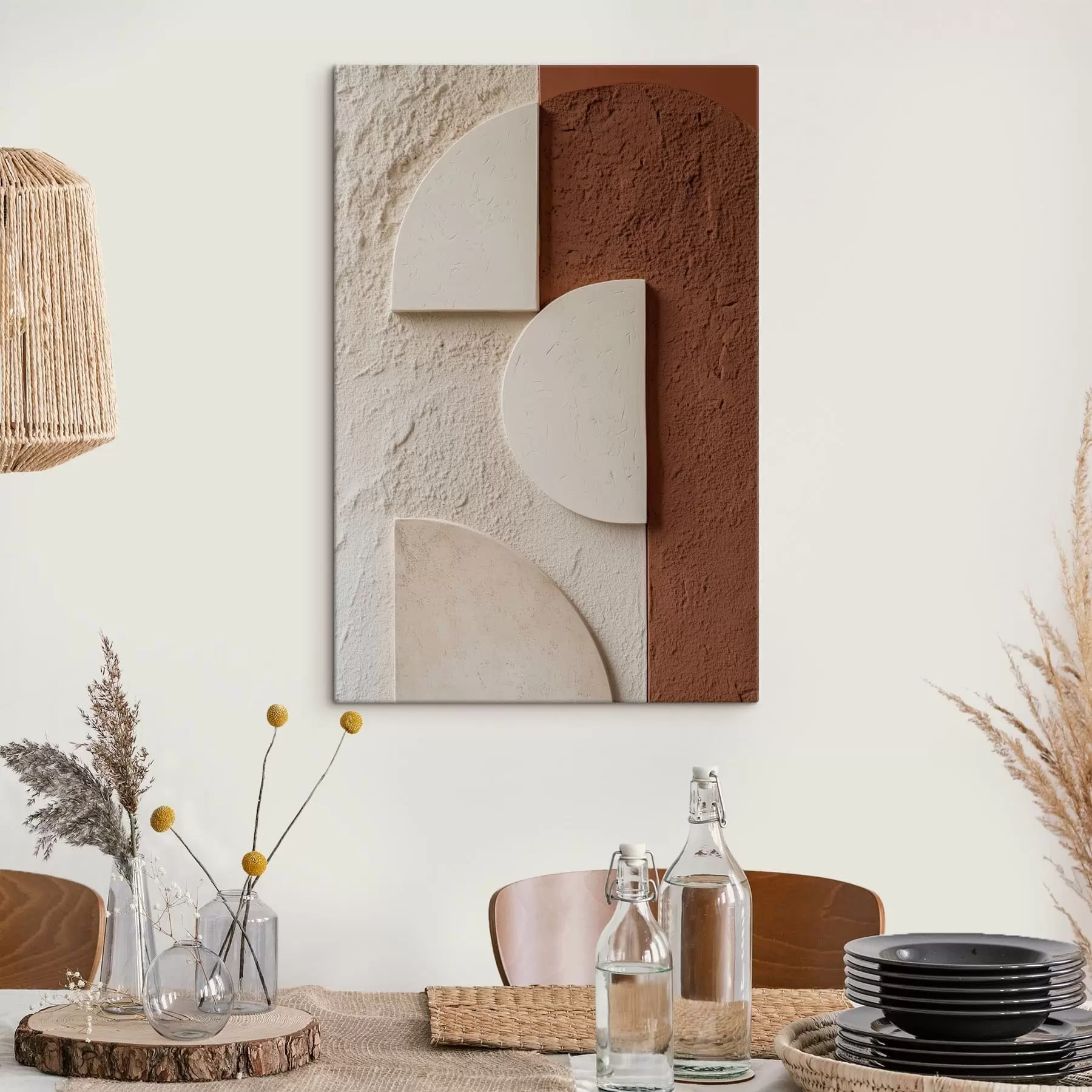 Wandbilder Geometrische Elemente in warmen Naturtönen s49213