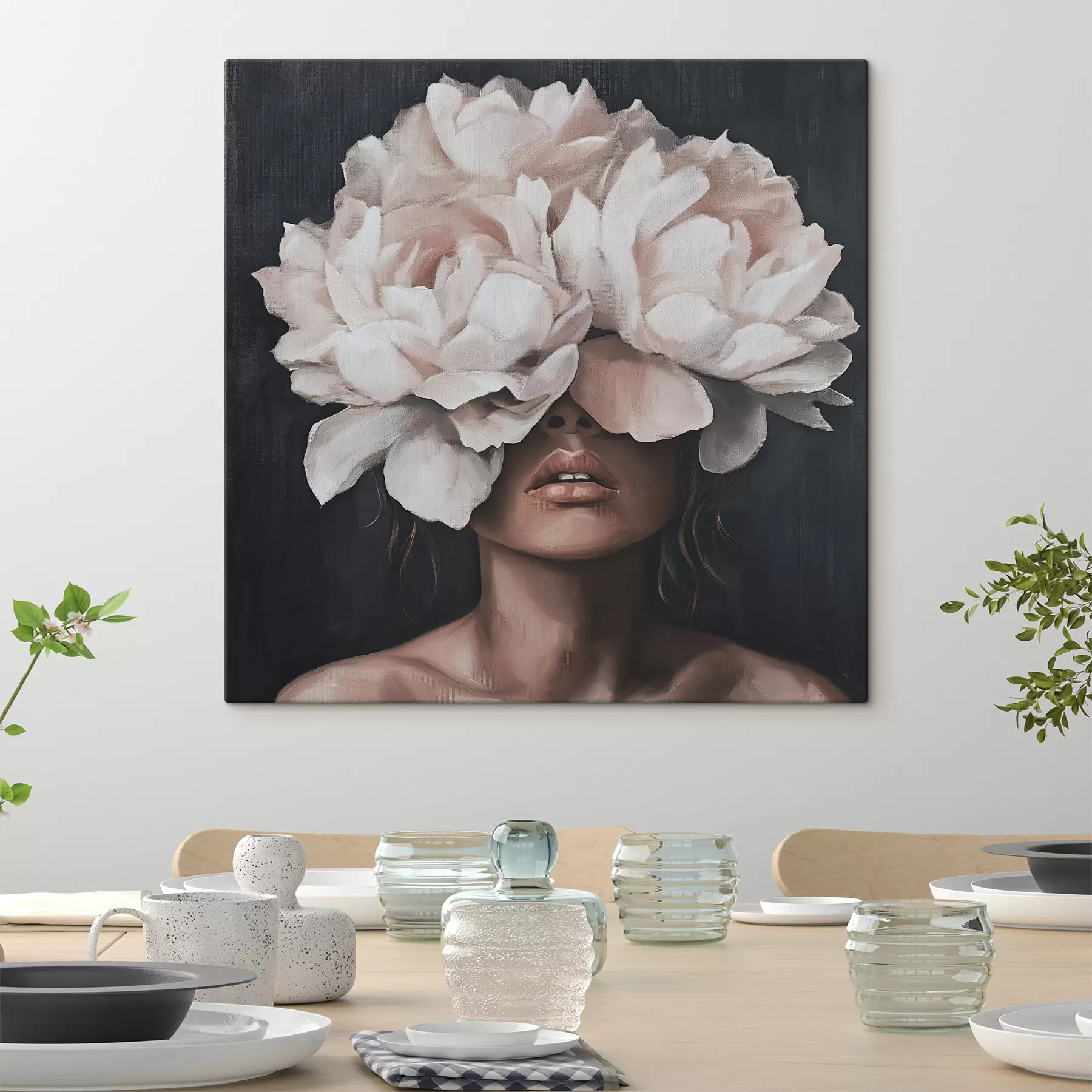 Wandbilder Mädchen mit Blumen s49260