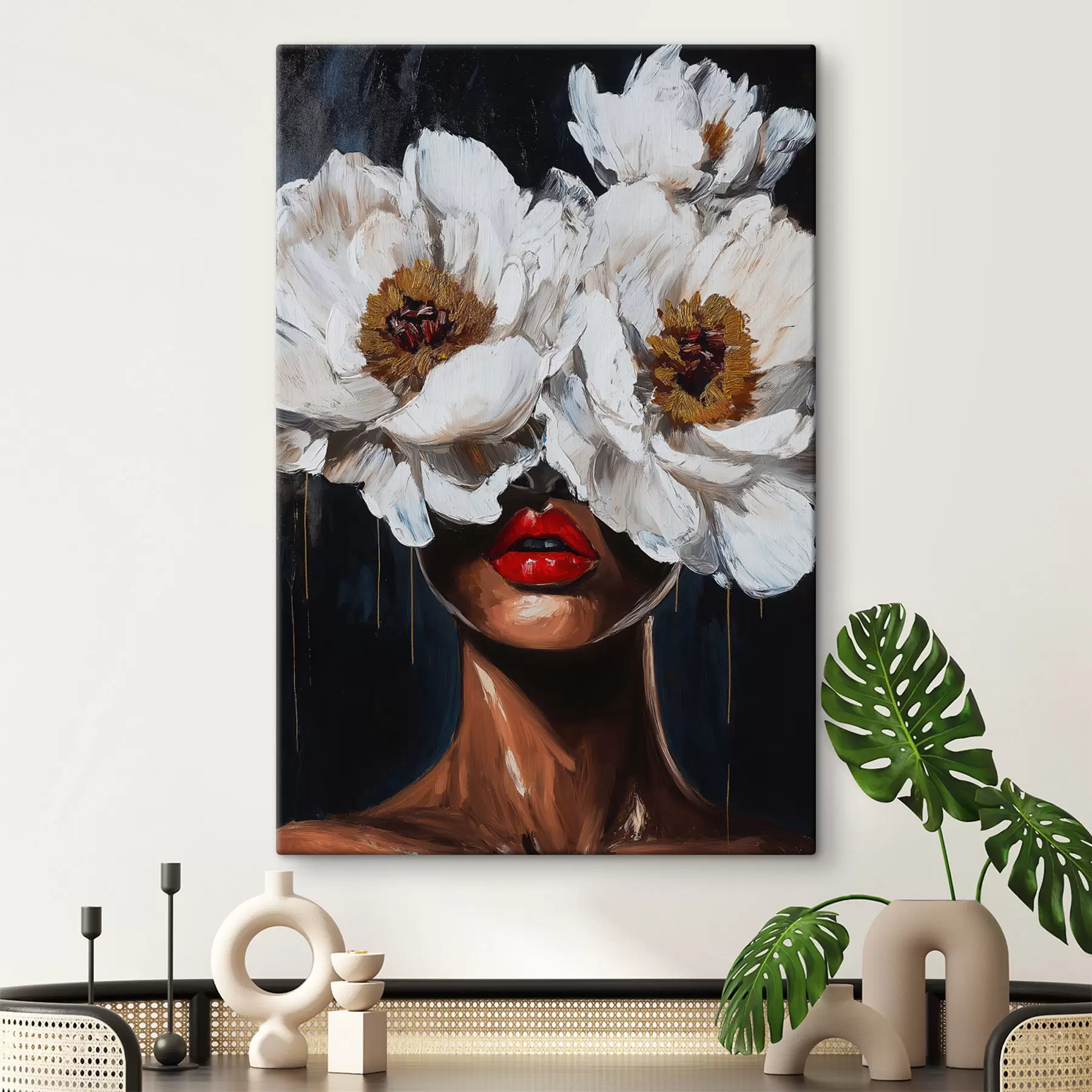 Wandbilder Mädchen mit Blumen s49269