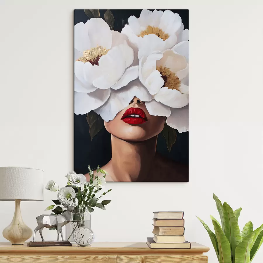 Wandbilder Mädchen mit Blumen s49270