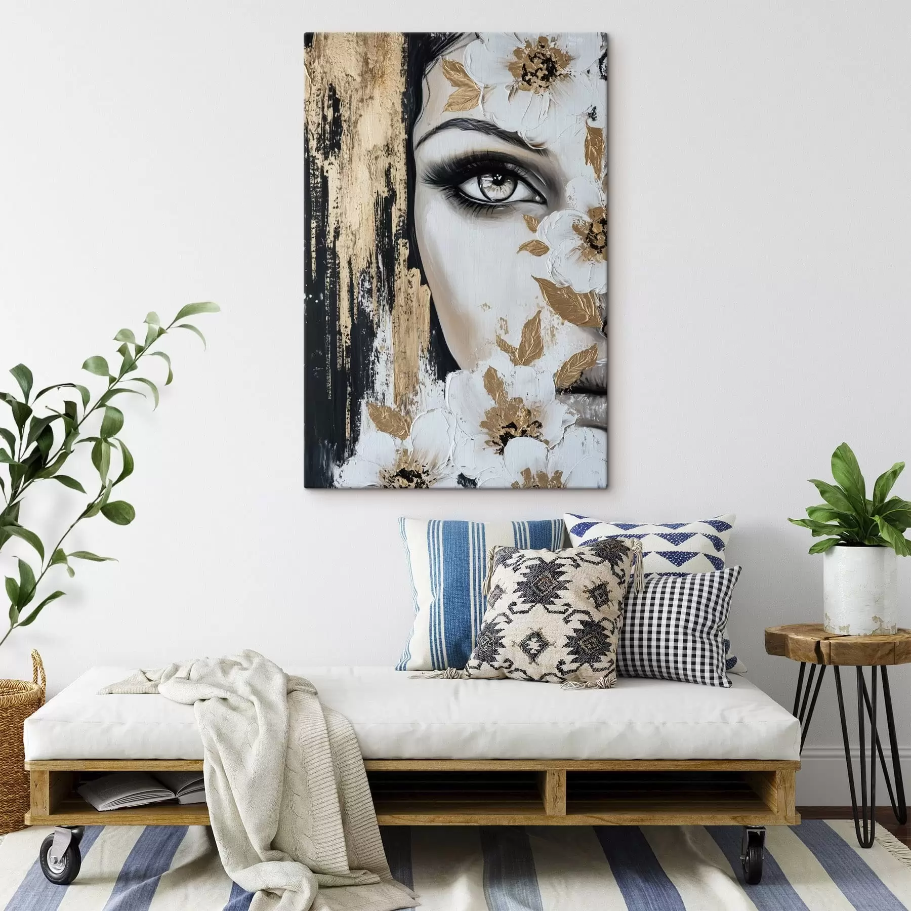 Wandbilder Mädchen mit Blumen s49271