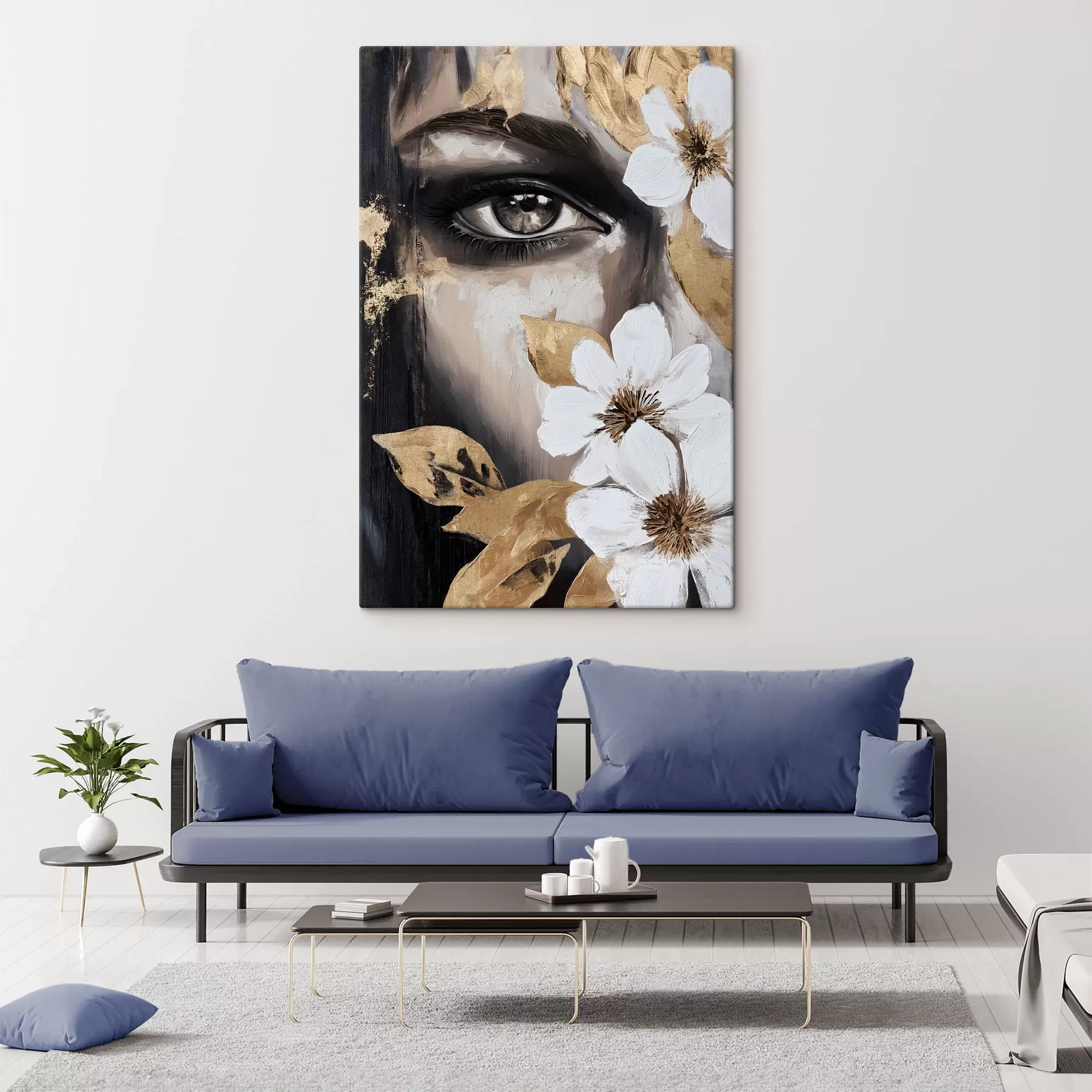 Wandbilder Mädchen mit Blumen s49272