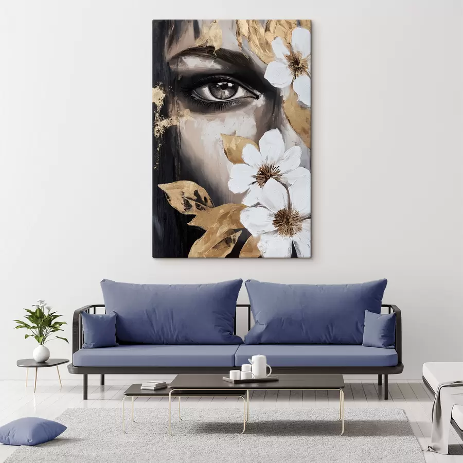 Wandbilder Mädchen mit Blumen s49272