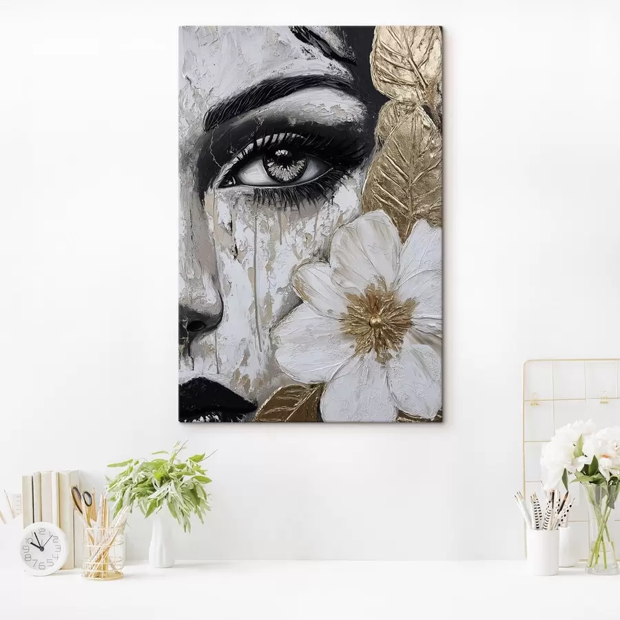 Wandbilder Mädchen mit Blumen s49273