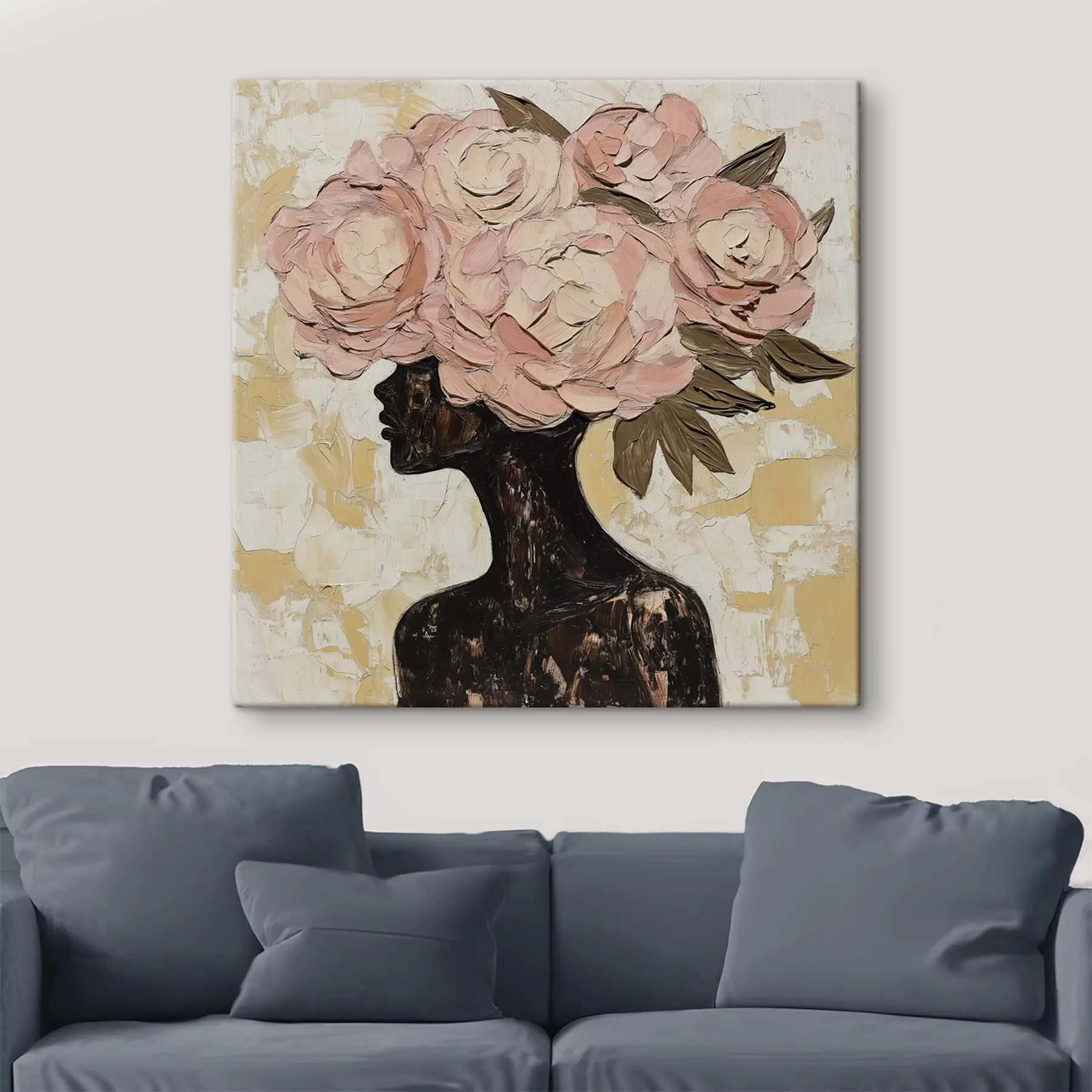 Wandbilder Mädchen mit Blumen s49286