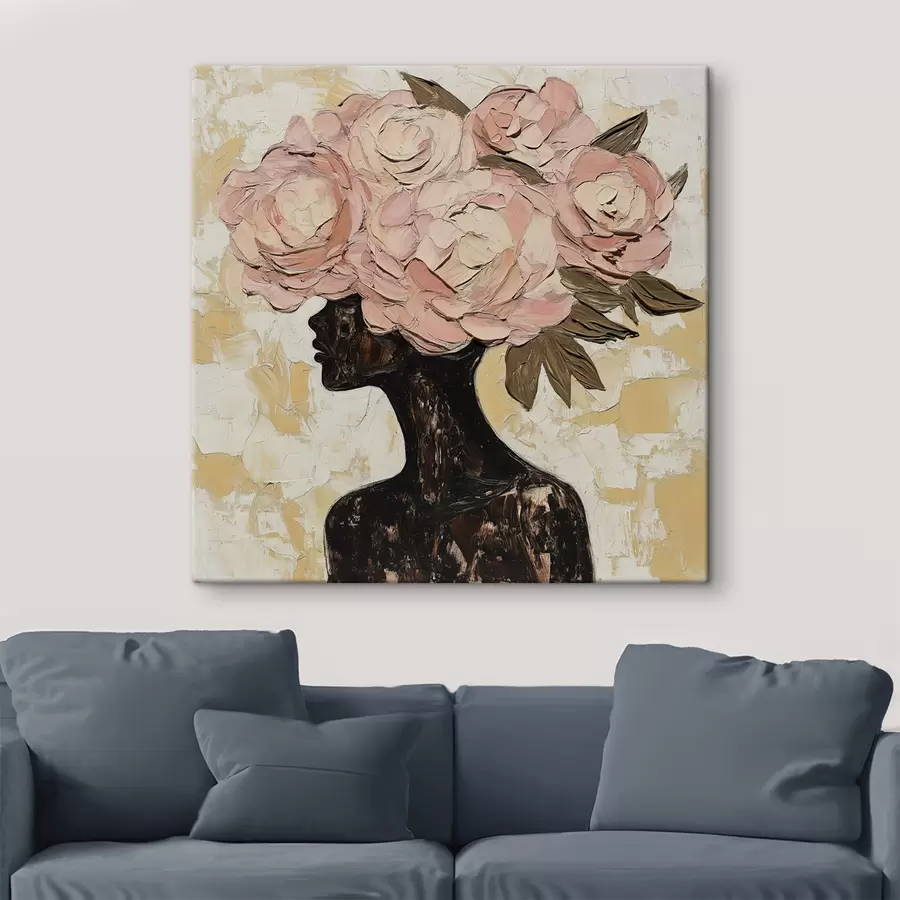 Wandbilder Mädchen mit Blumen s49286