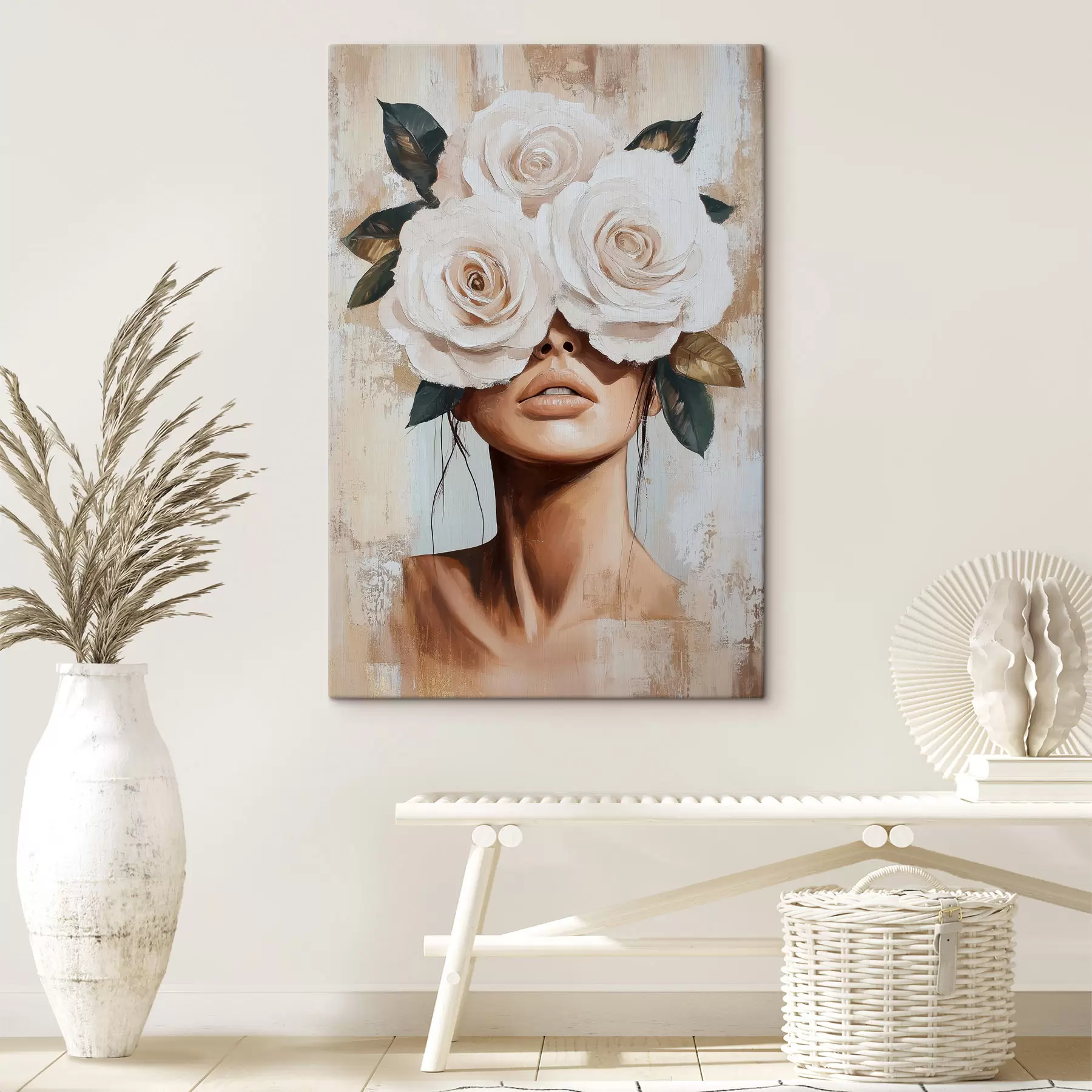 Wandbilder Mädchen mit Blumen s49288