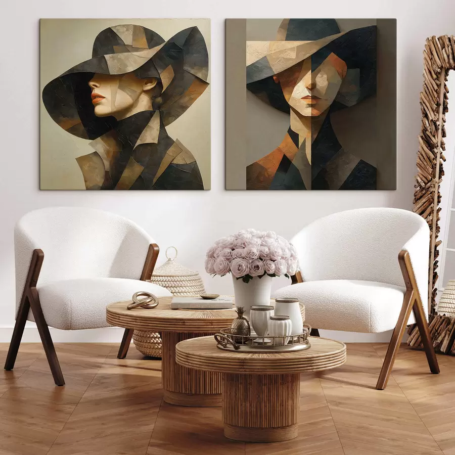 Wandbilder Kubistische Mode-Muse m30505