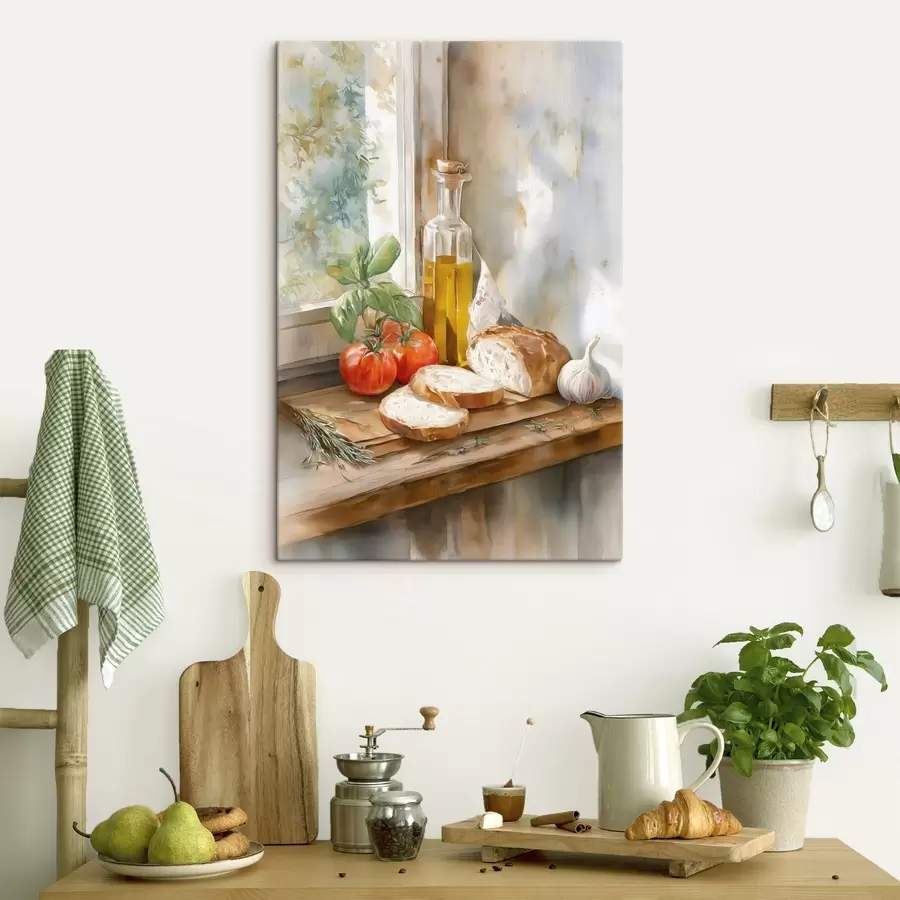 Wandbilder Italienisches Stillleben im Aquarellstil s49255