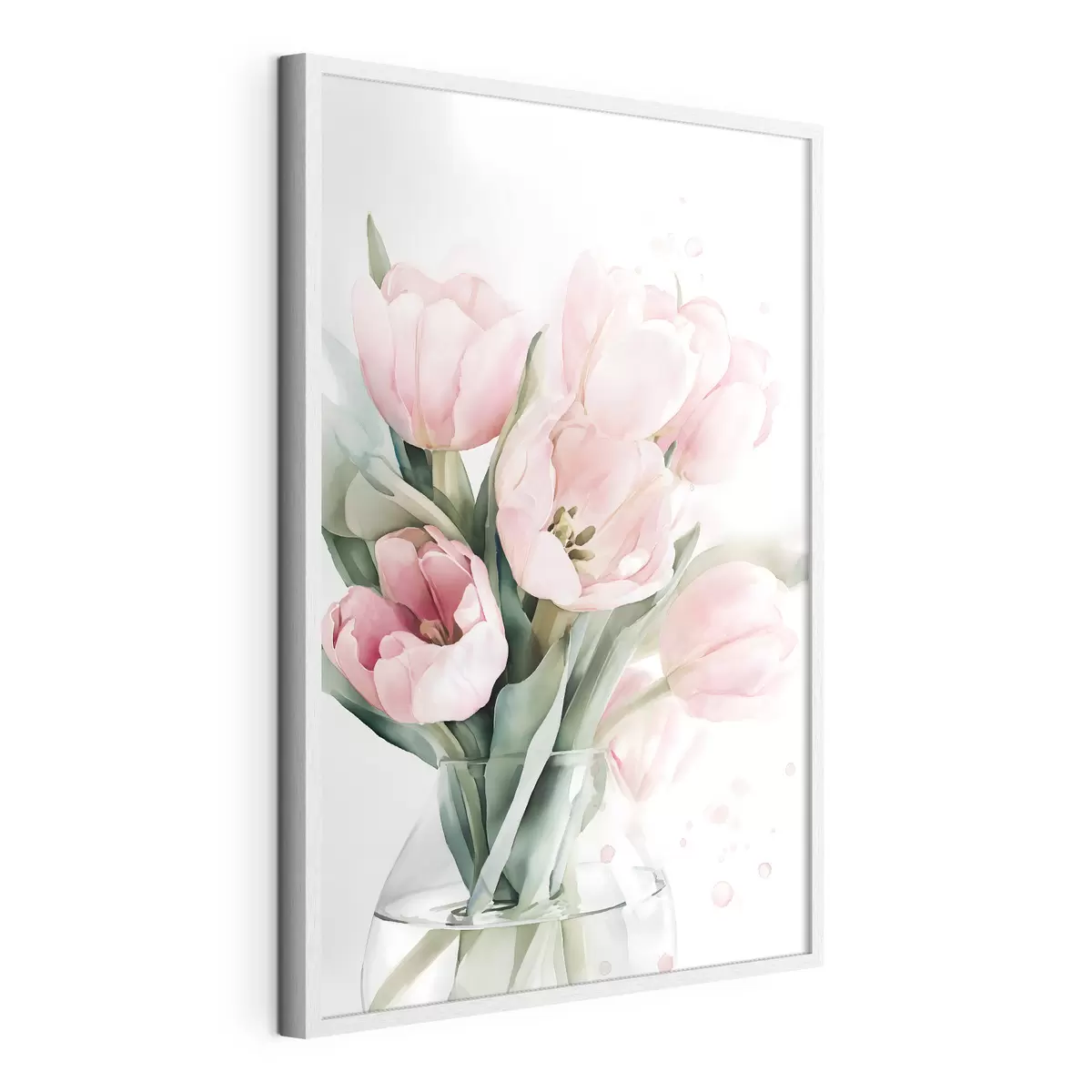 Poster Zarte rosa Tulpen im Aquarellstil f49225
