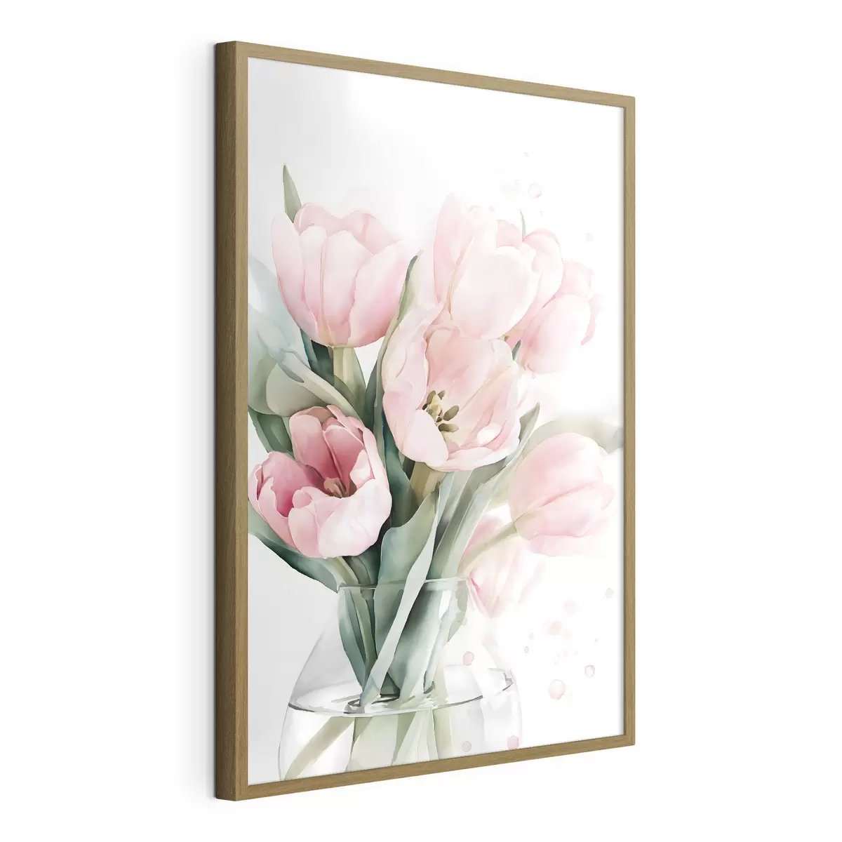 Poster Zarte rosa Tulpen im Aquarellstil f49225
