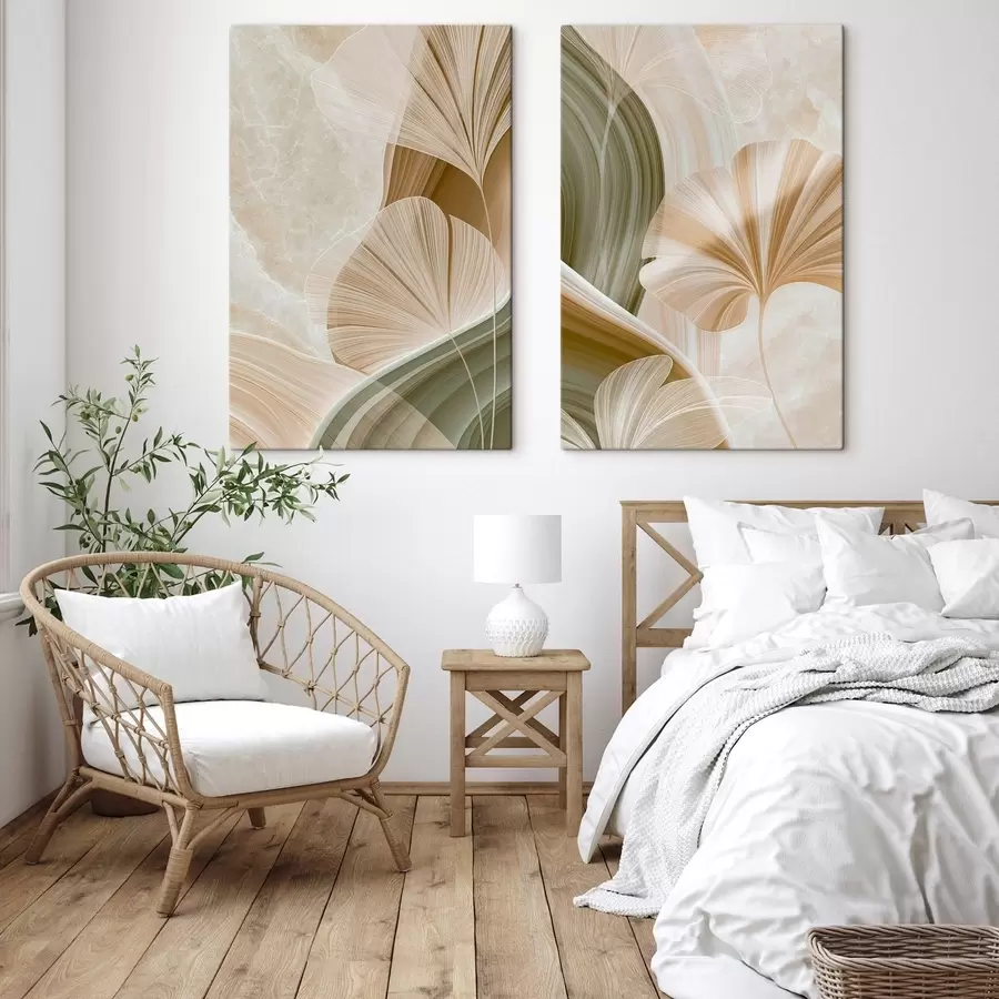 Wandbilder Eine botanische Komposition mit zarten Blättern m30467