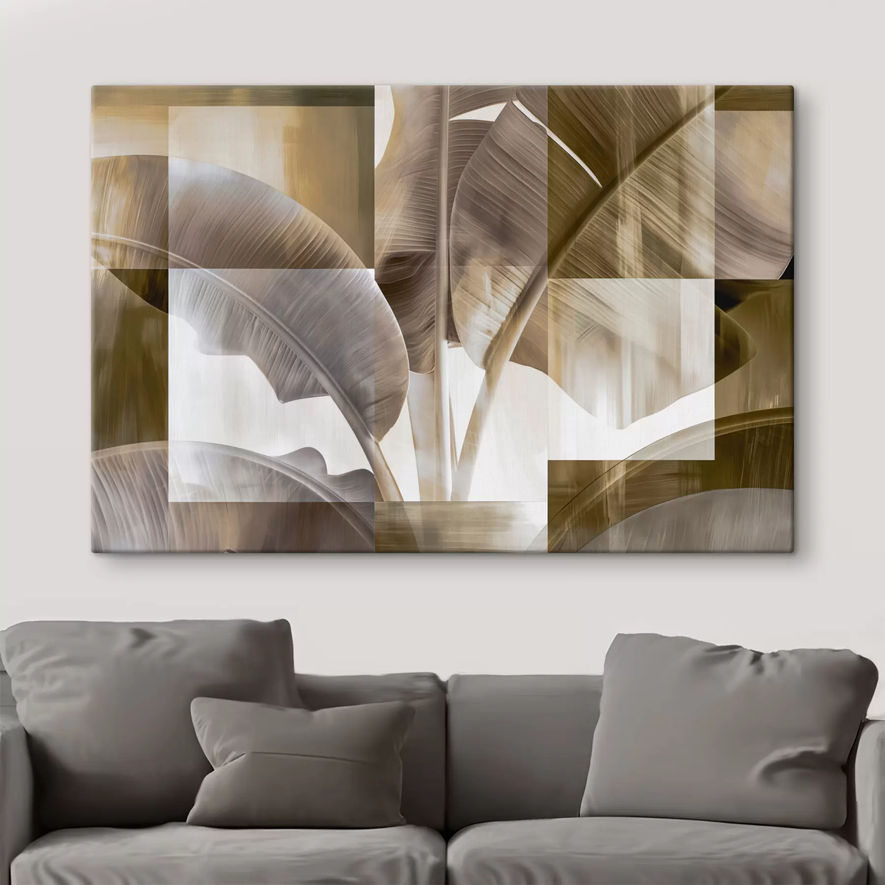 Wandbilder Eine moderne botanische Abstraktion mit Bananenblättern s49350