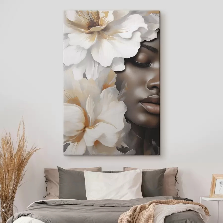 Wandbilder Das Gesicht eines Mädchens in Blumen s49391