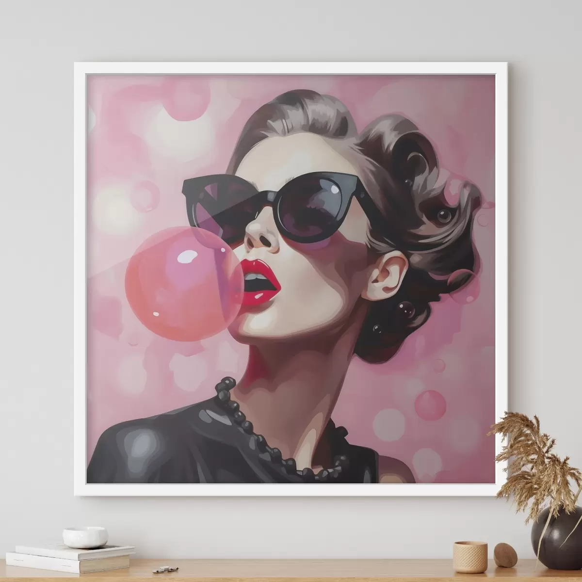 Poster Illustration einer jungen Frau mit Sonnenbrille f49385