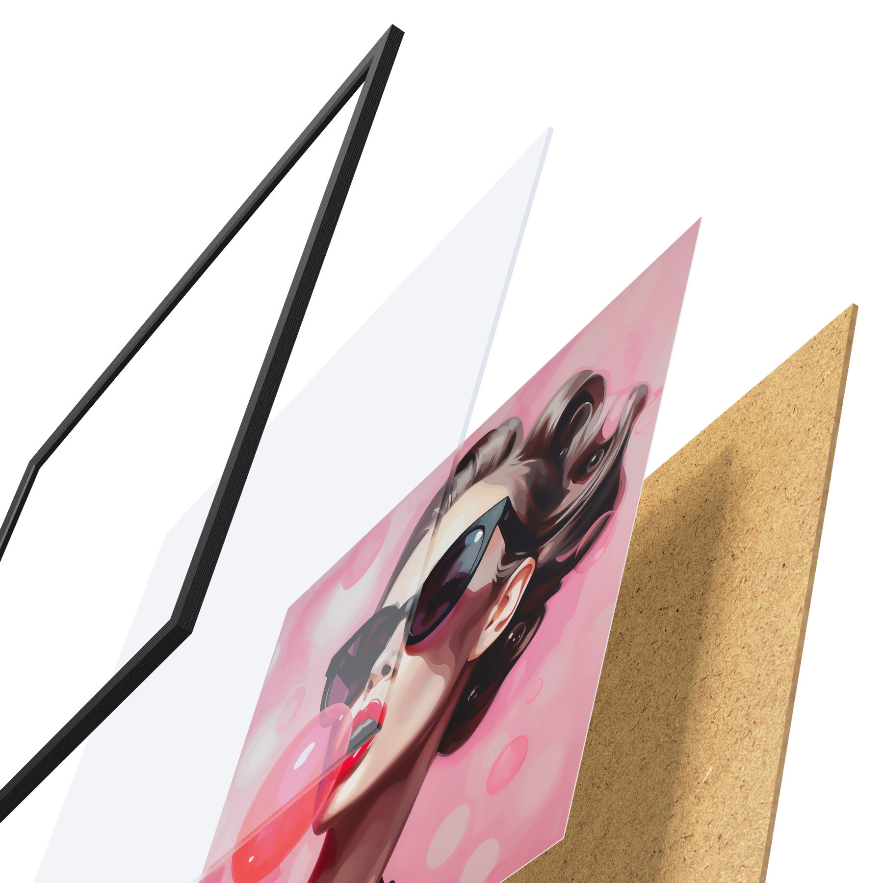 Poster Illustration einer jungen Frau mit Sonnenbrille f49385