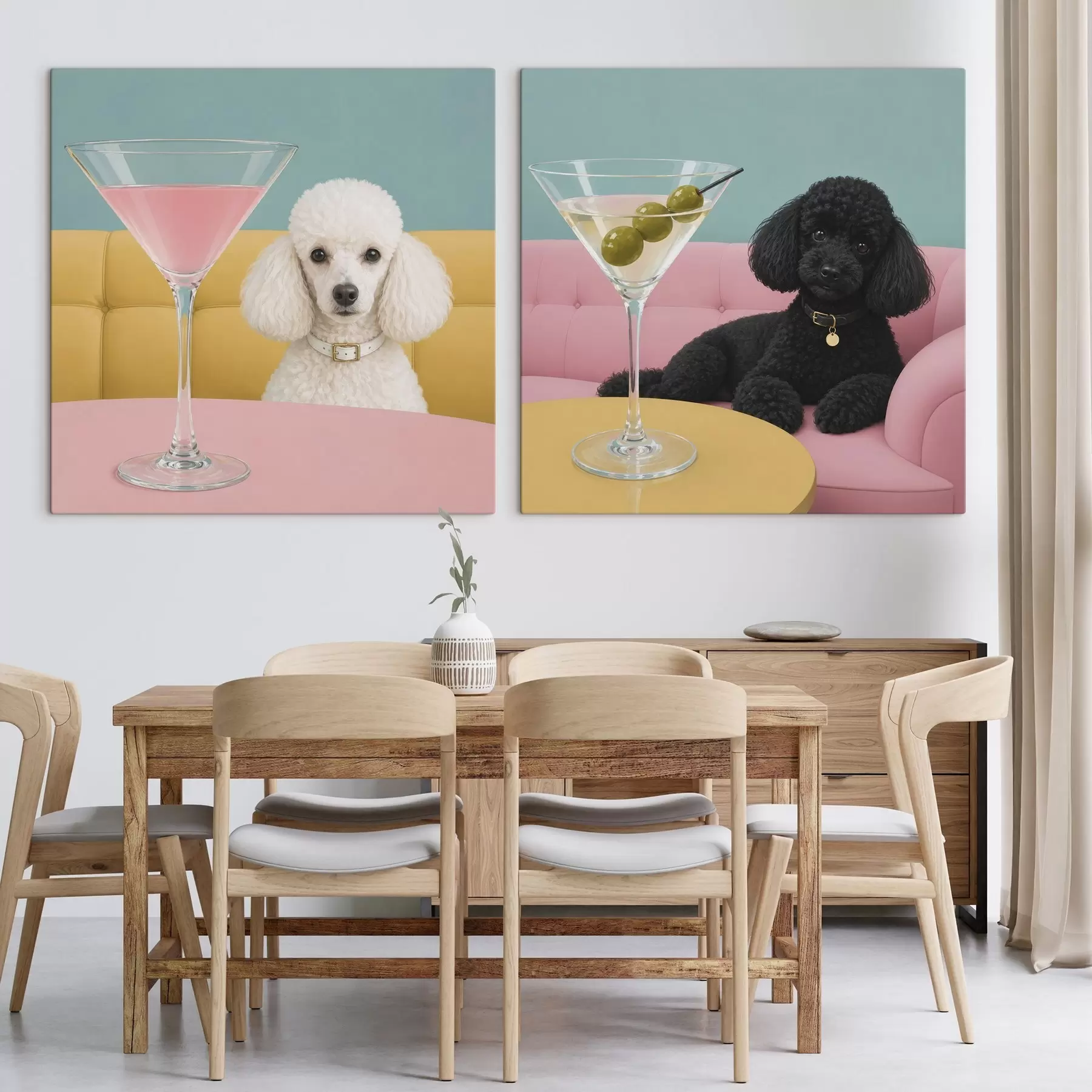 Wandbilder Hund und Glas m30553