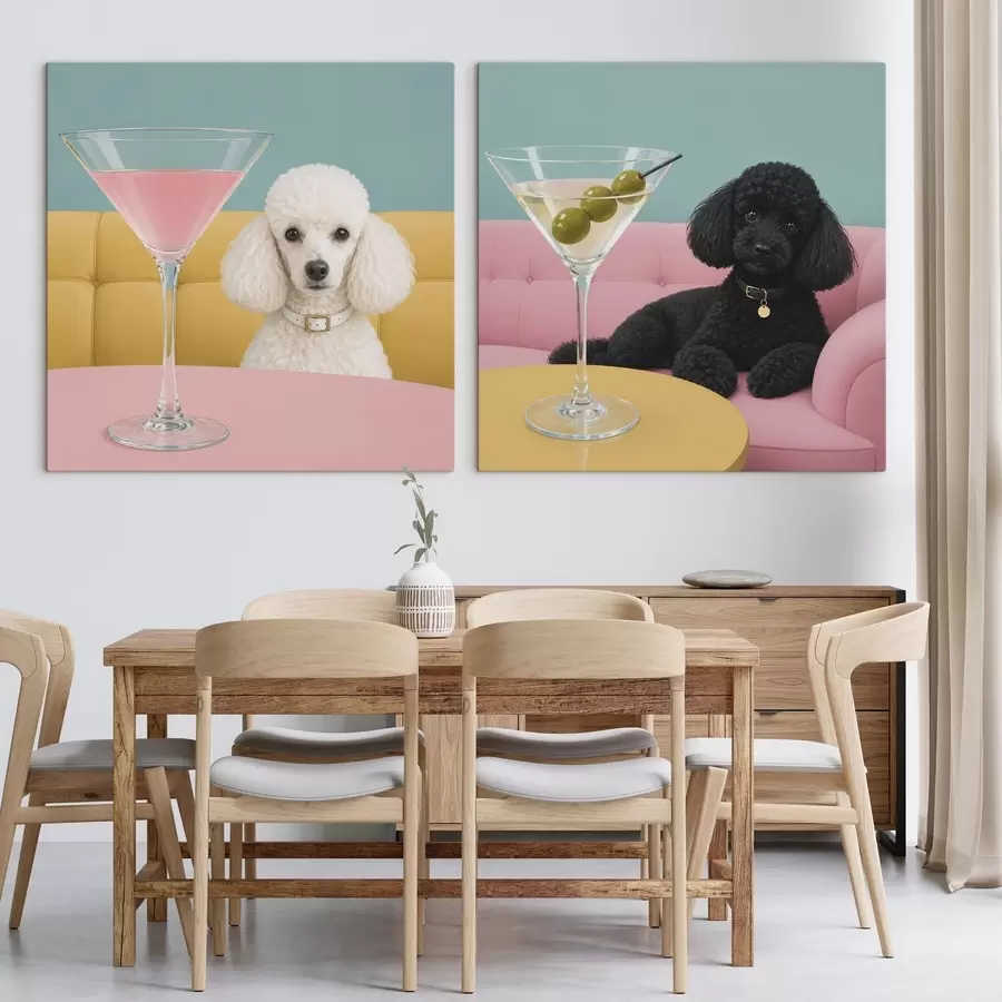 Wandbilder Hund und Glas m30553