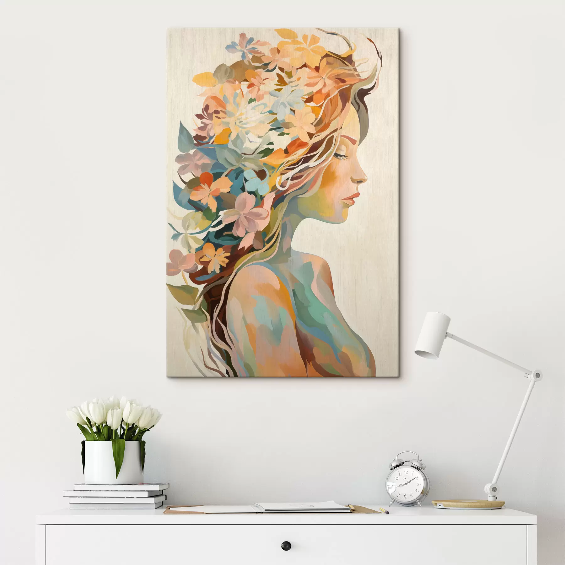 Wandbilder Frau mit Blumen s49451