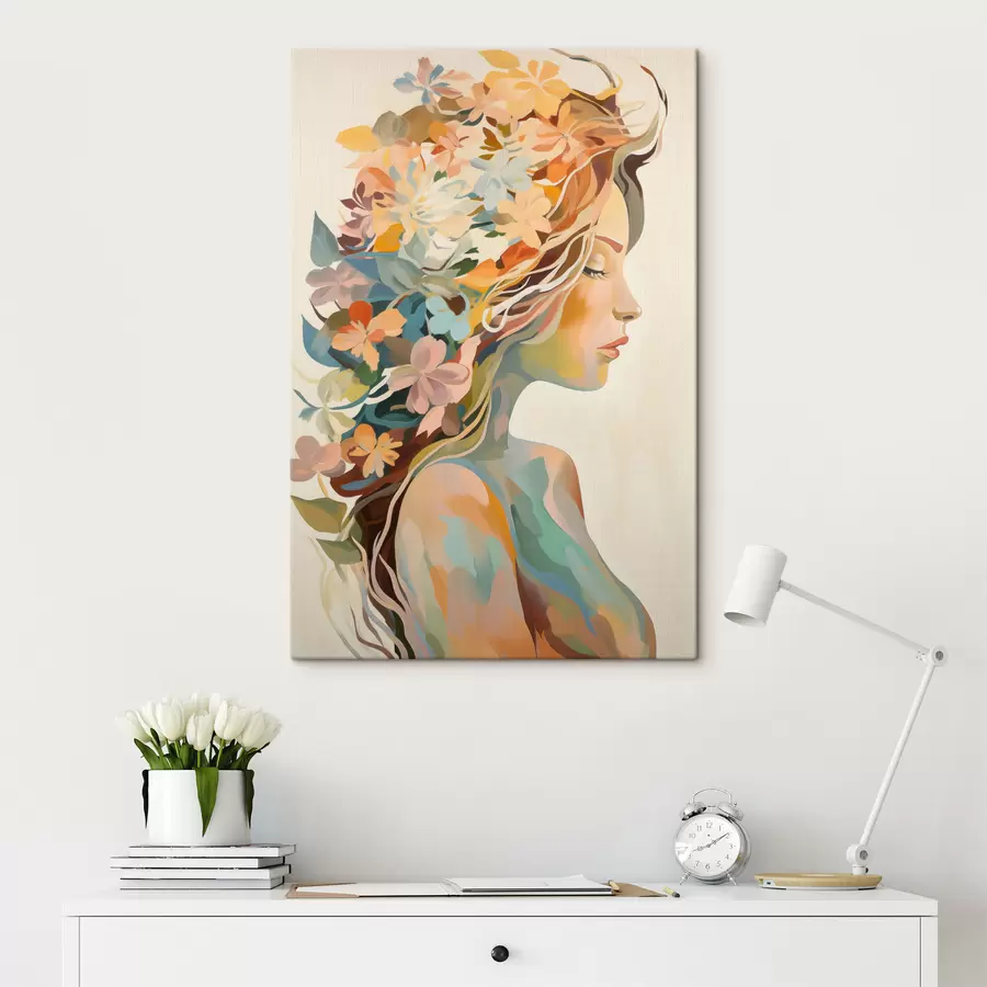 Wandbilder Frau mit Blumen s49451
