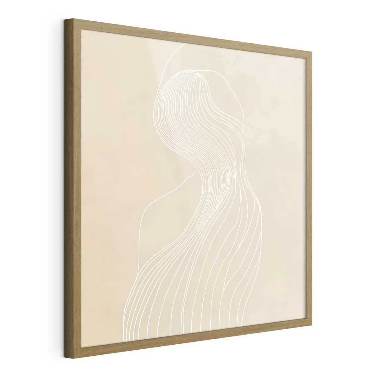 Poster Abstrakte weibliche Silhouette in weißen Linien im minimalistischen Stil f48875
