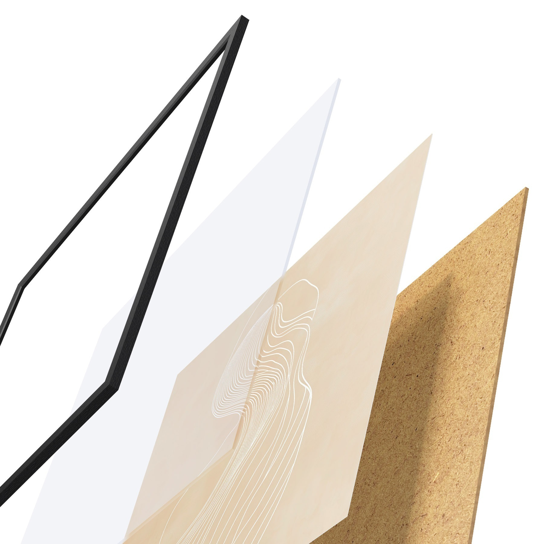 Poster Abstrakte weibliche Silhouette in weißen Linien im minimalistischen Stil f48875