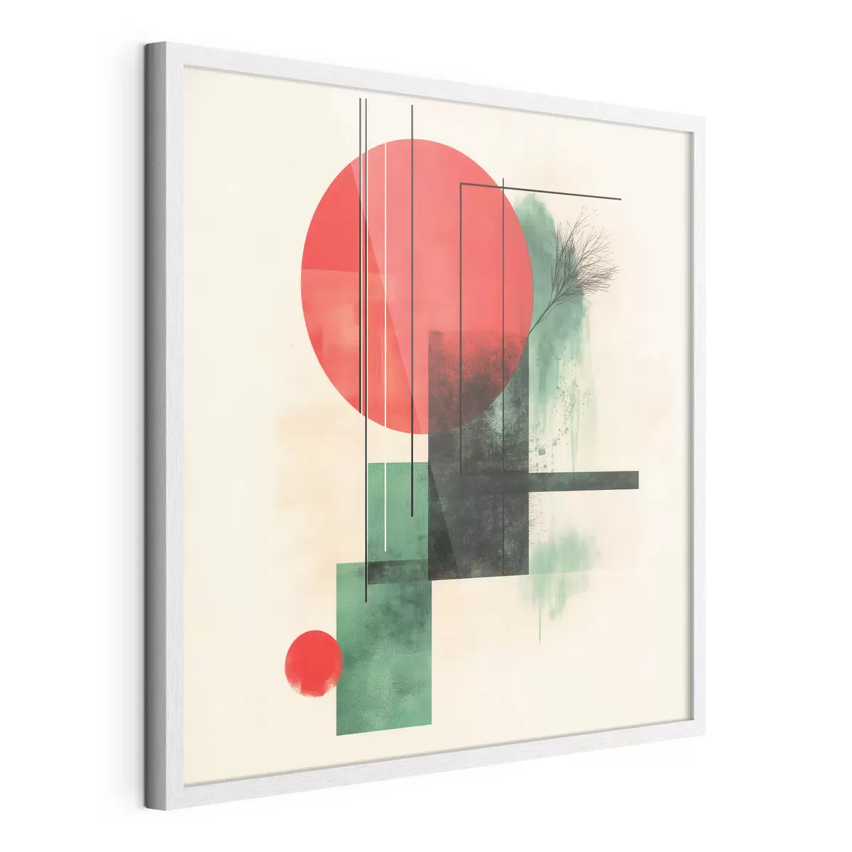 Poster Zeitgenössische künstlerische Komposition mit grafischen Linien und strukturierten Elementen f48887