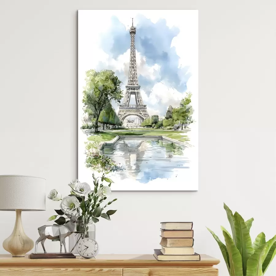 Wandbilder Der Eiffelturm im Aquarellstil s49424
