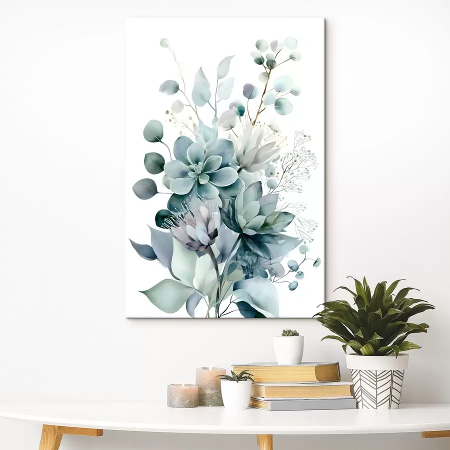 Wandbilder Sukkulenten und Pflanzen im Aquarellstil s49426