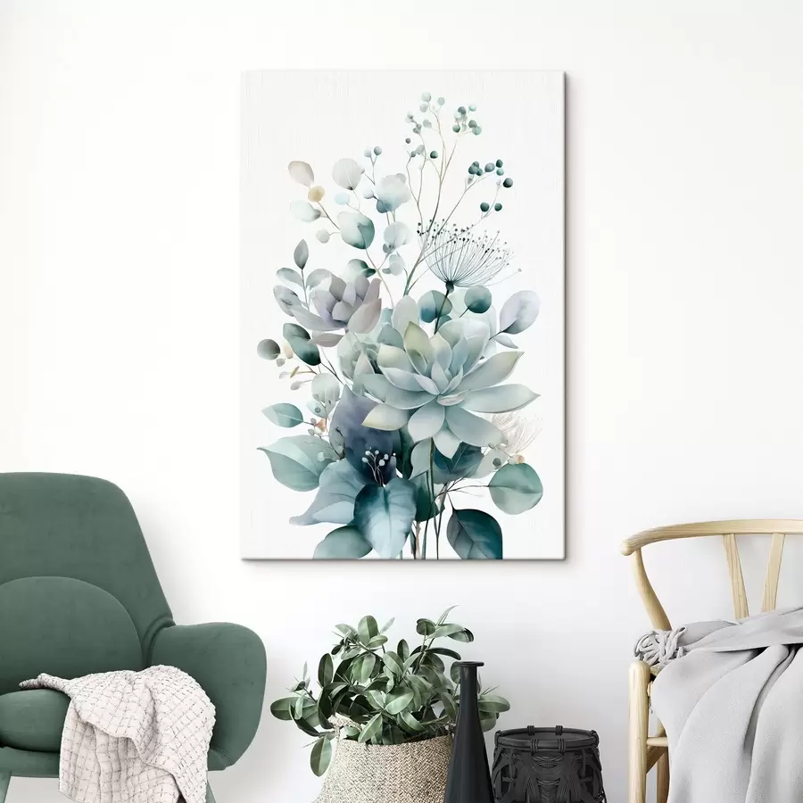 Wandbilder Sukkulenten und Pflanzen im Aquarellstil s49427