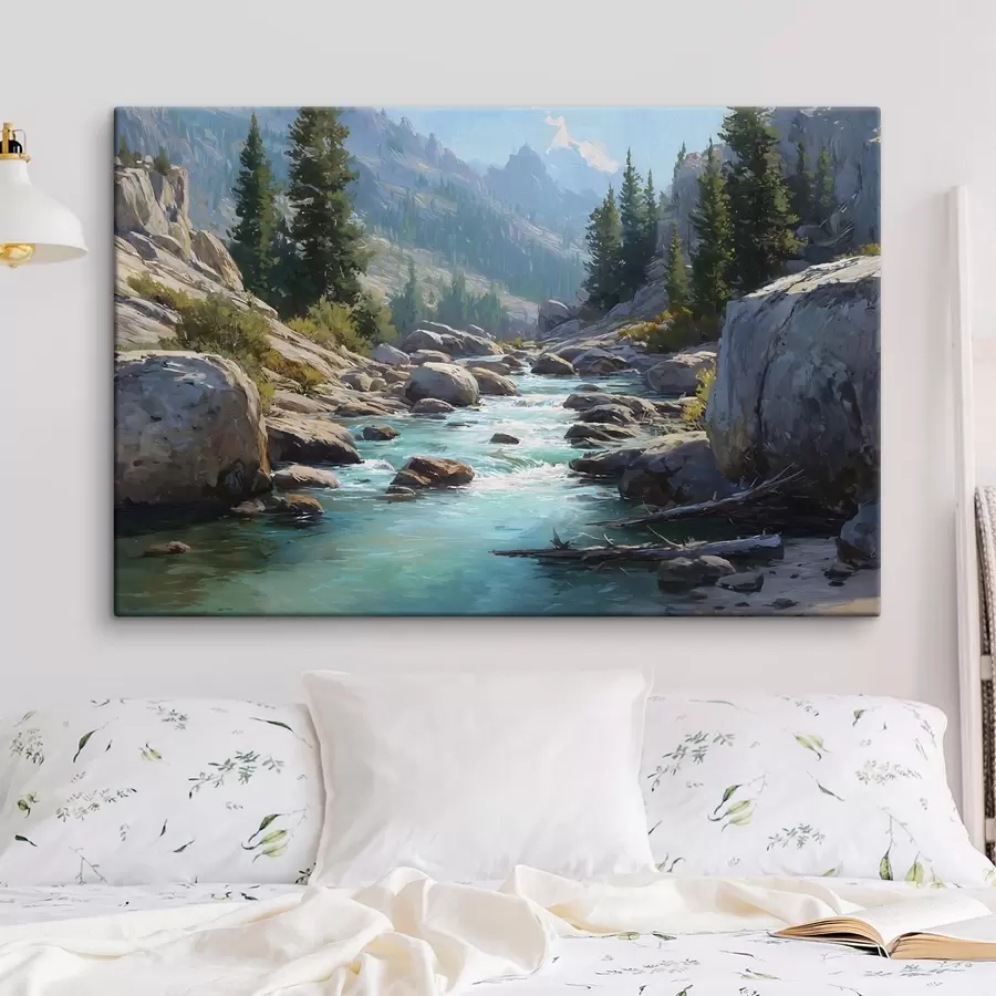 Wandbilder Ein malerischer Gebirgsfluss s49459