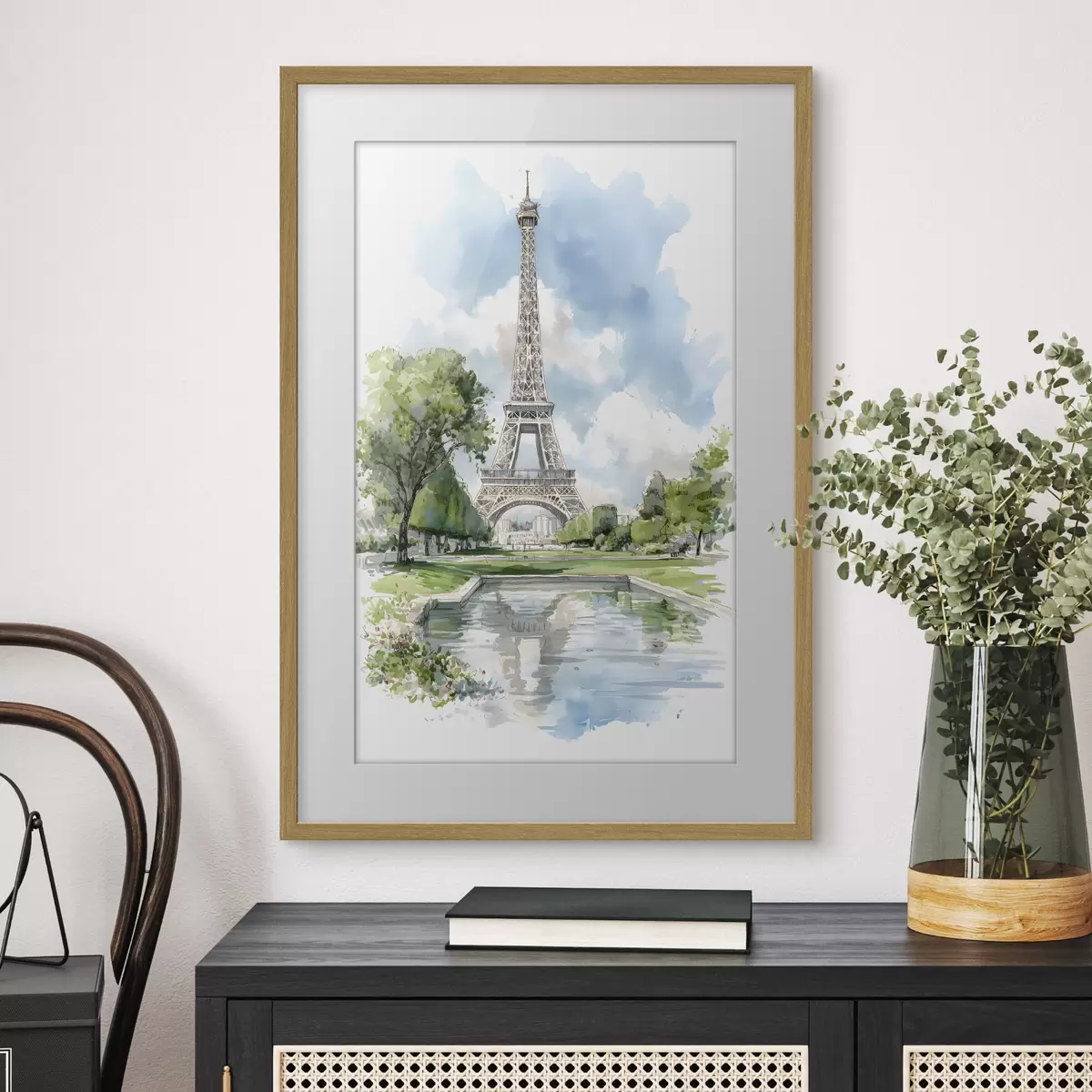 Poster Der Eiffelturm im Aquarellstil f49424