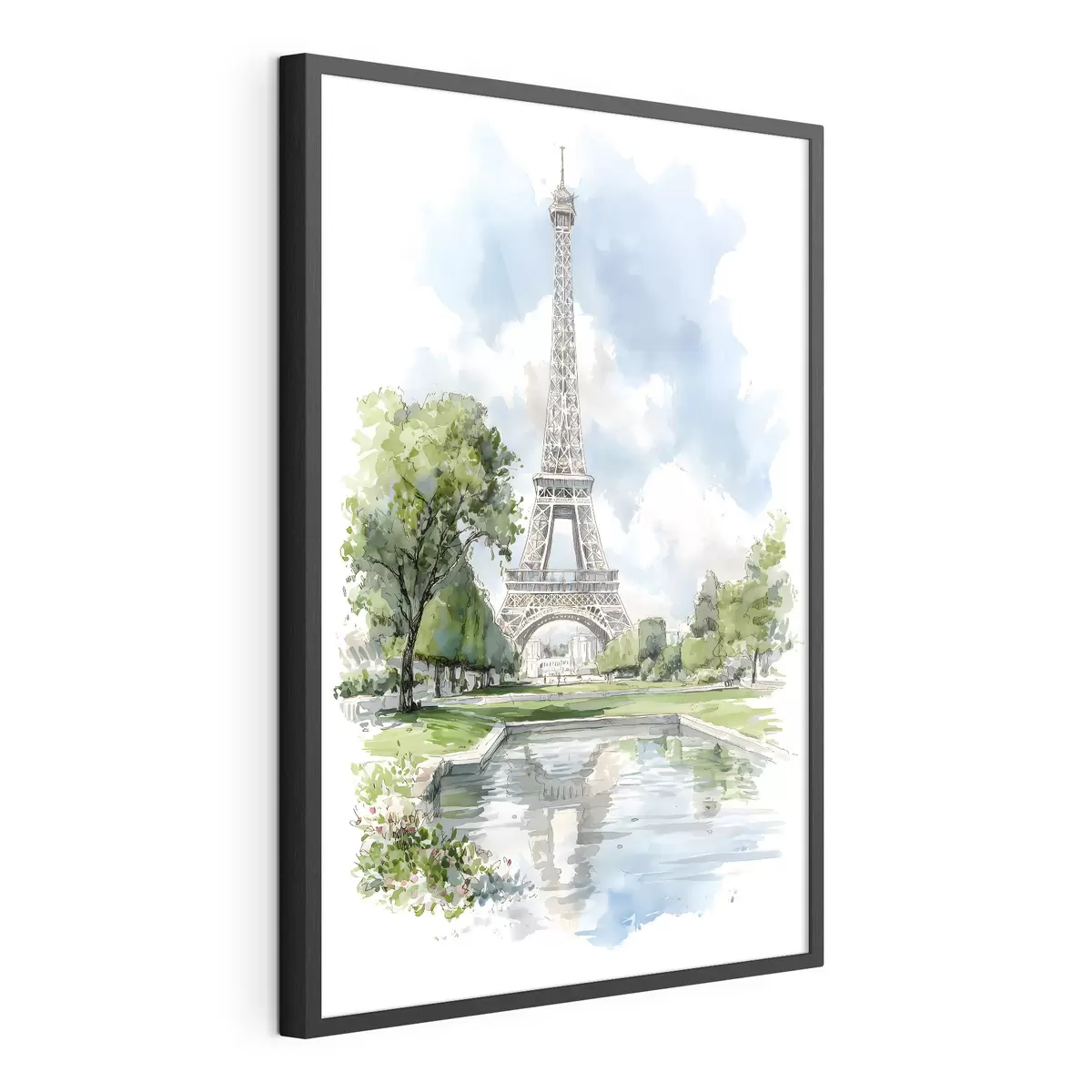 Poster Der Eiffelturm im Aquarellstil f49424