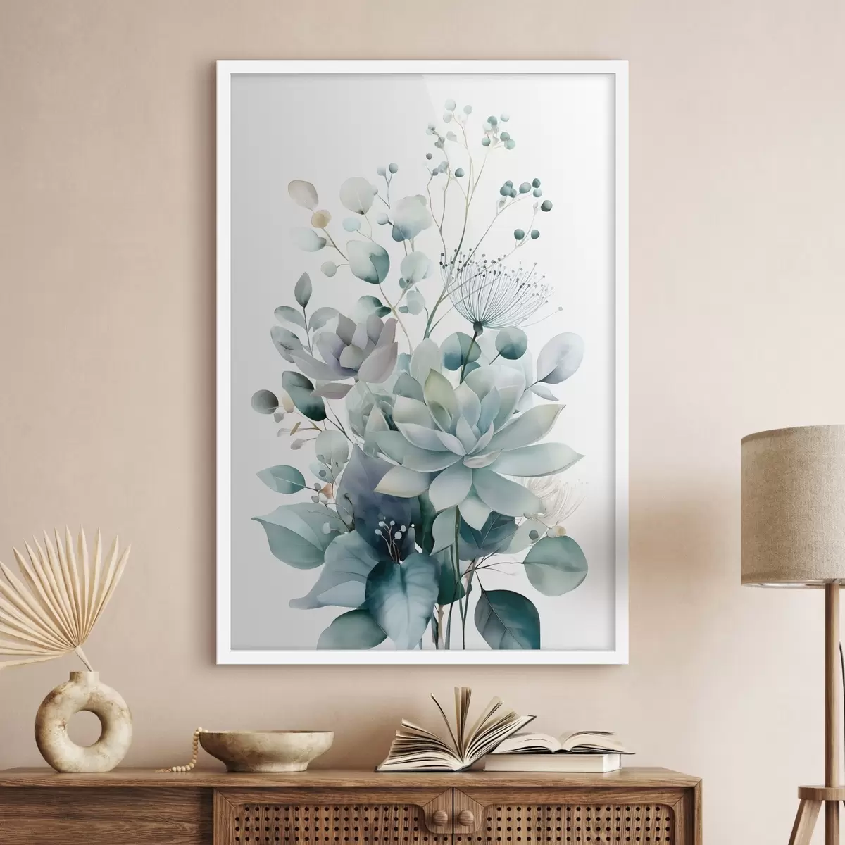 Poster Sukkulenten und Pflanzen im Aquarellstil f49427