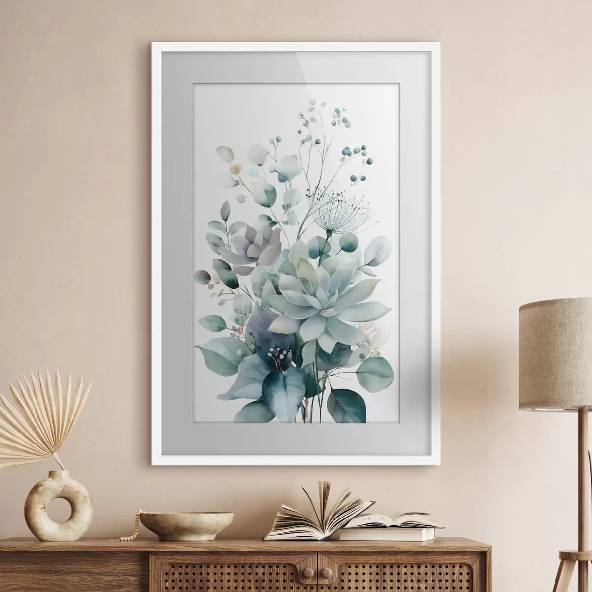 Poster Sukkulenten und Pflanzen im Aquarellstil f49427