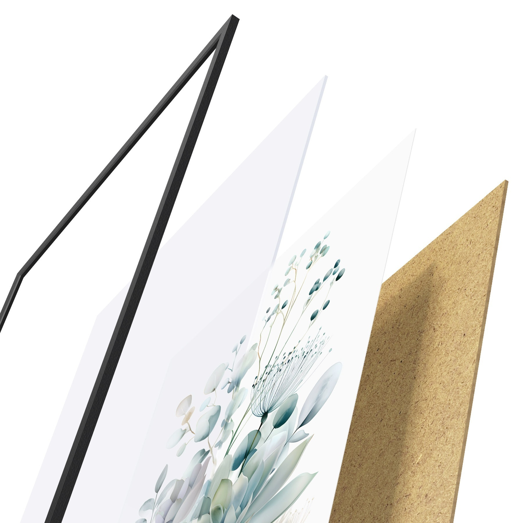 Poster Sukkulenten und Pflanzen im Aquarellstil f49427