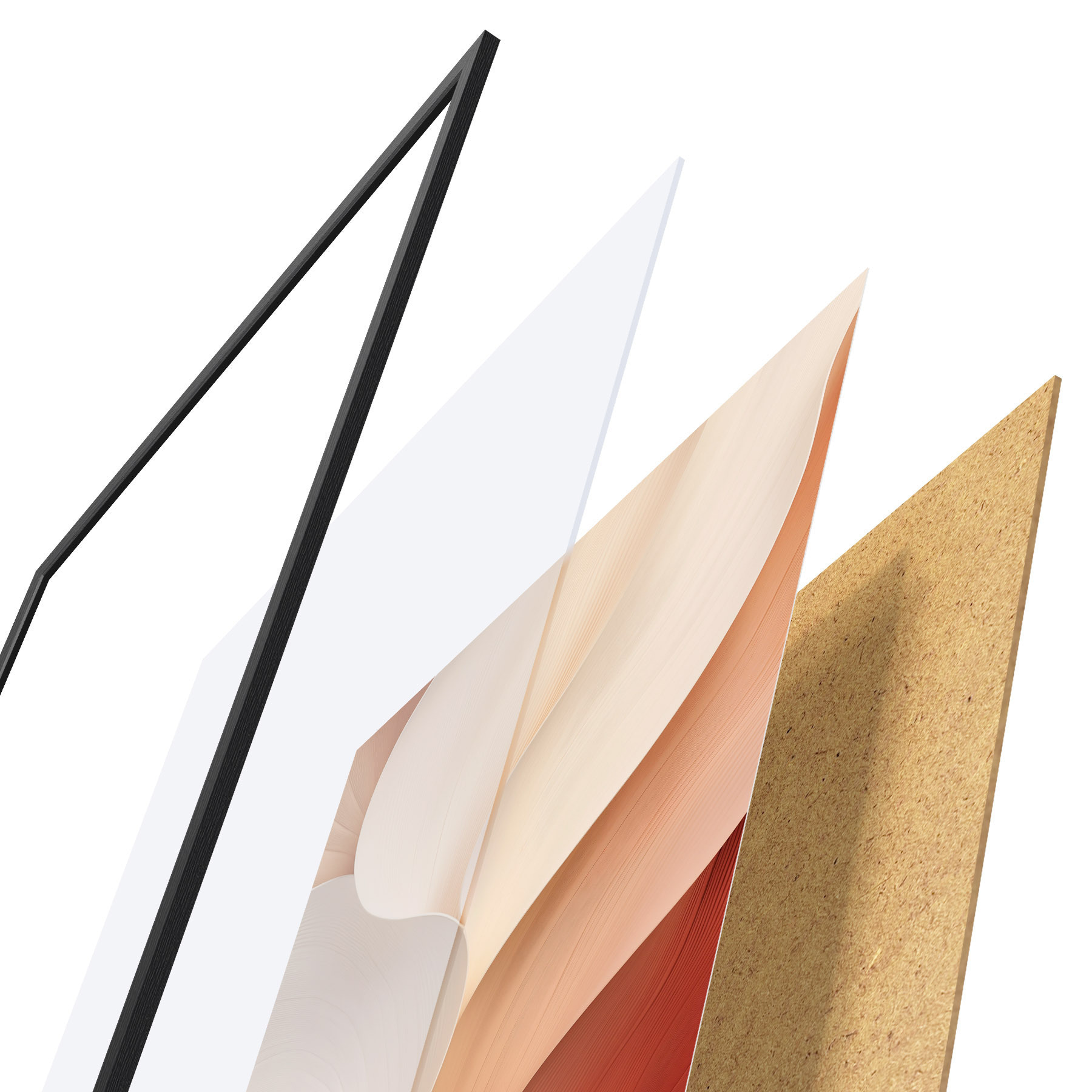 Poster Abstrakte Formen mit weichen, fließenden Linien in Creme- und Beigetönen f49489
